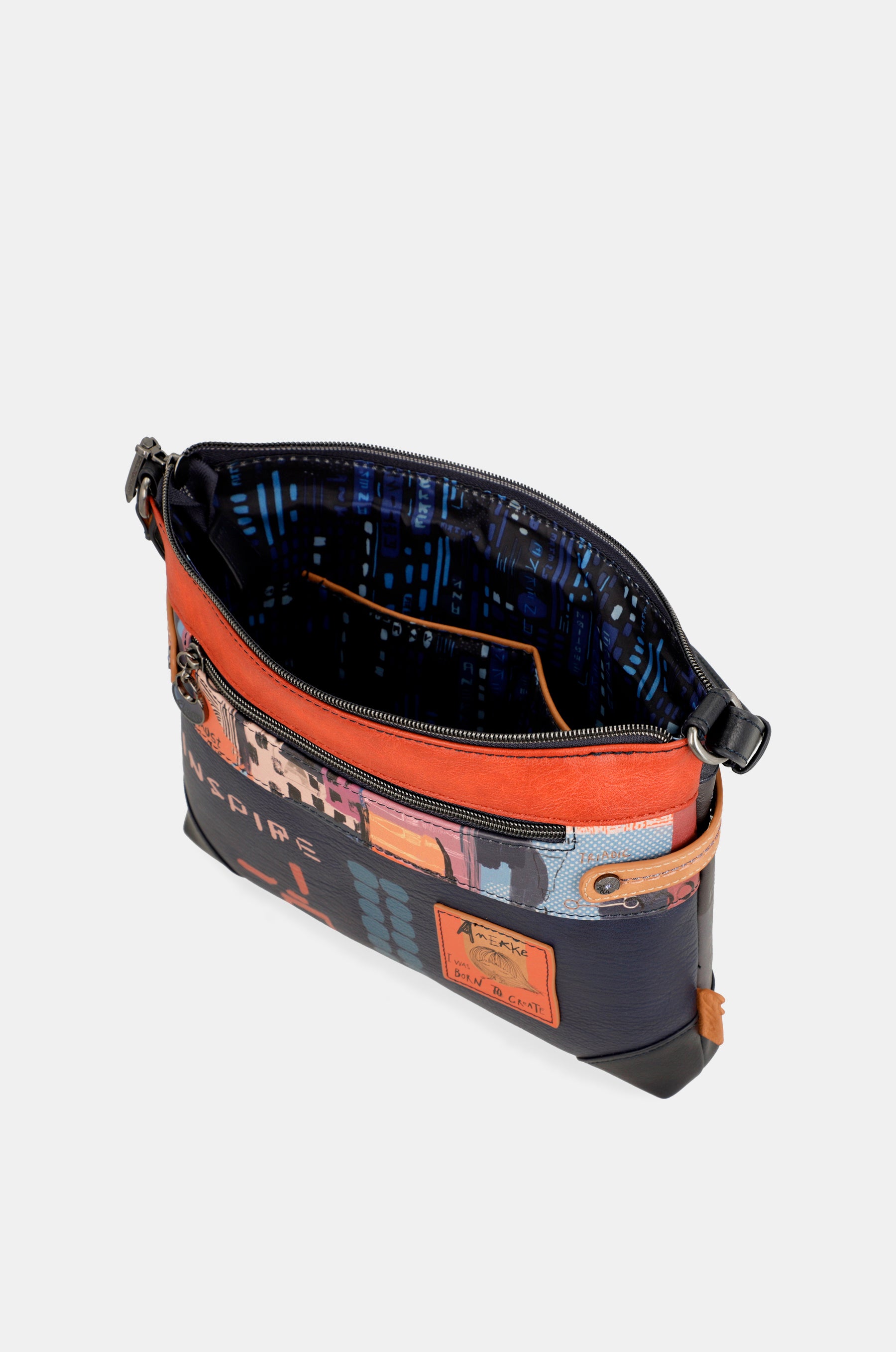 Grand sac à bandoulière imprimé contemporain