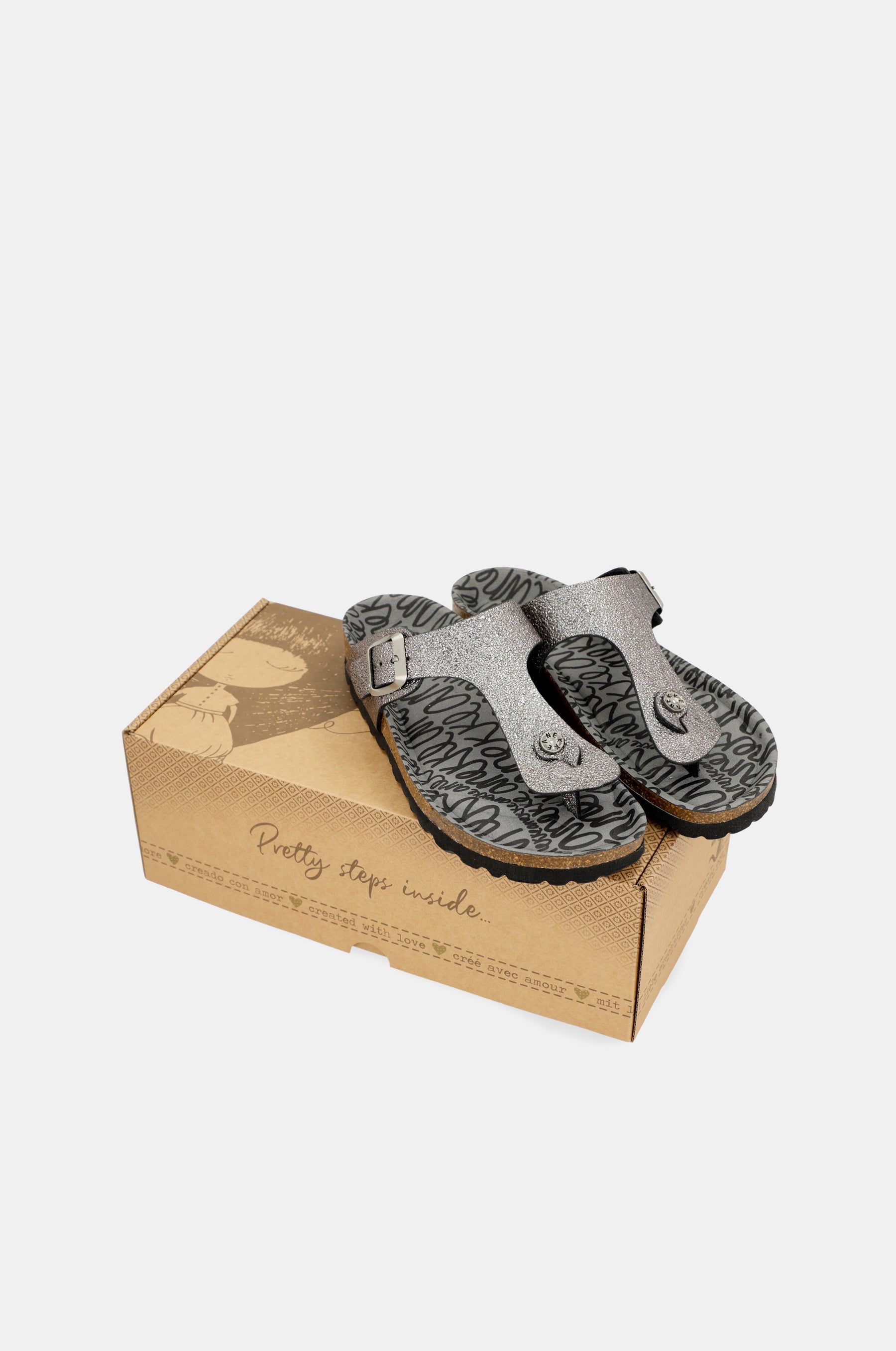 Sandales bio femme, argent