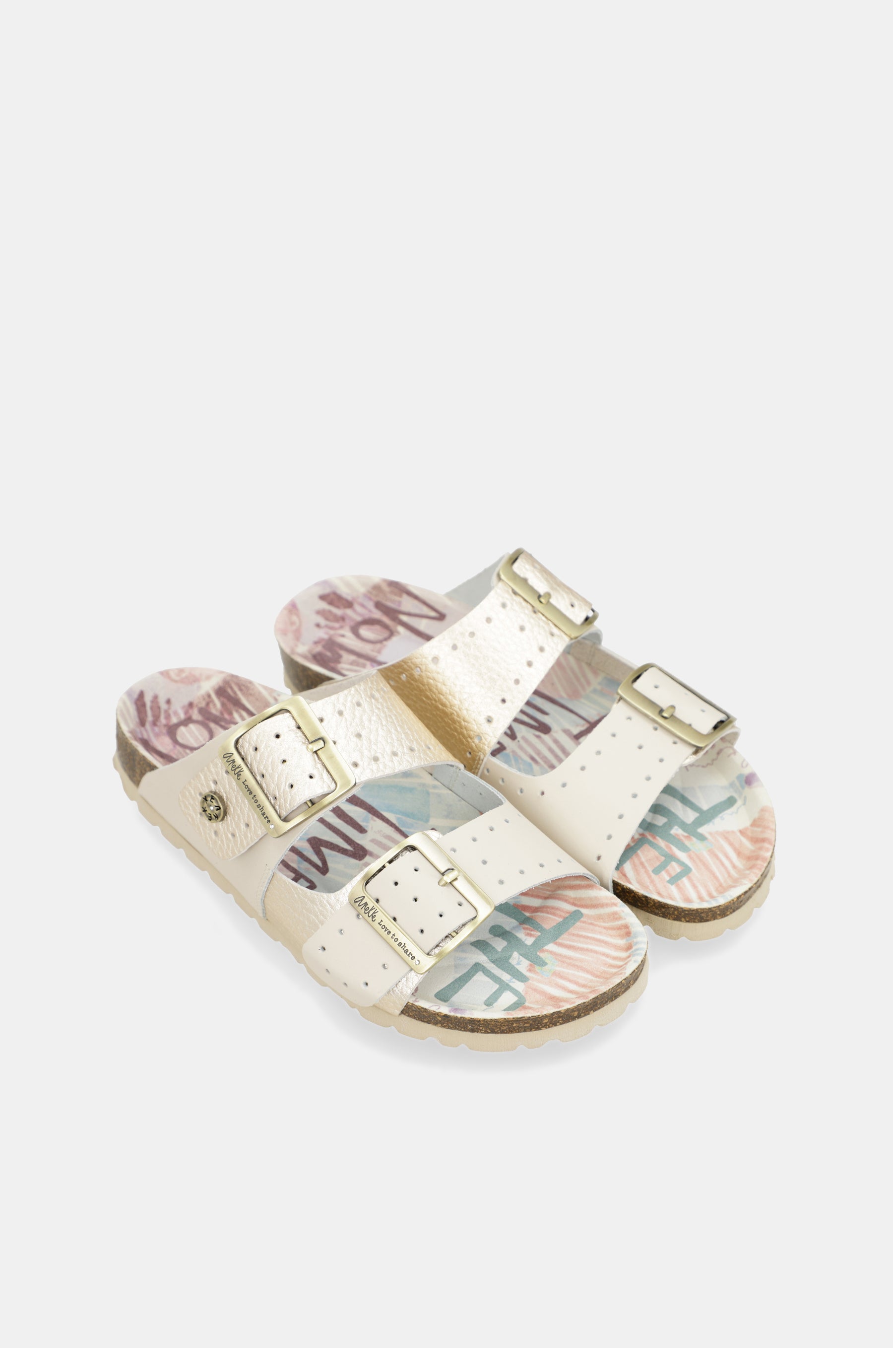 Sandales bio femme, or