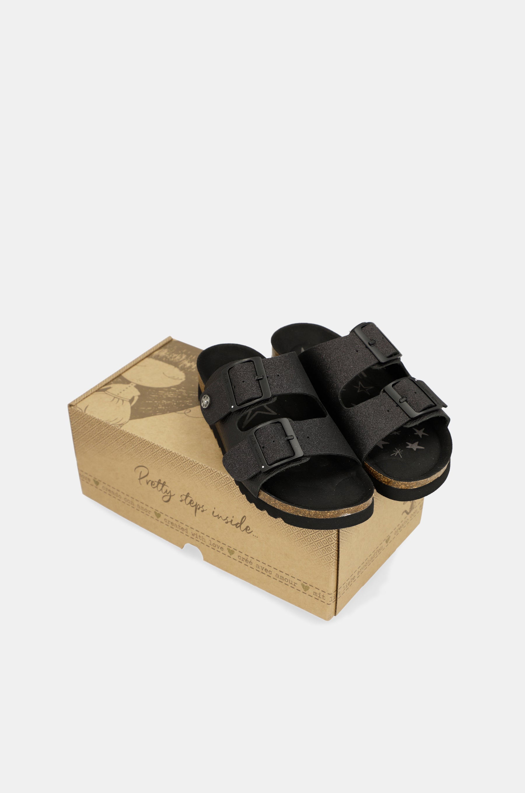 Sandales bio femme, noir