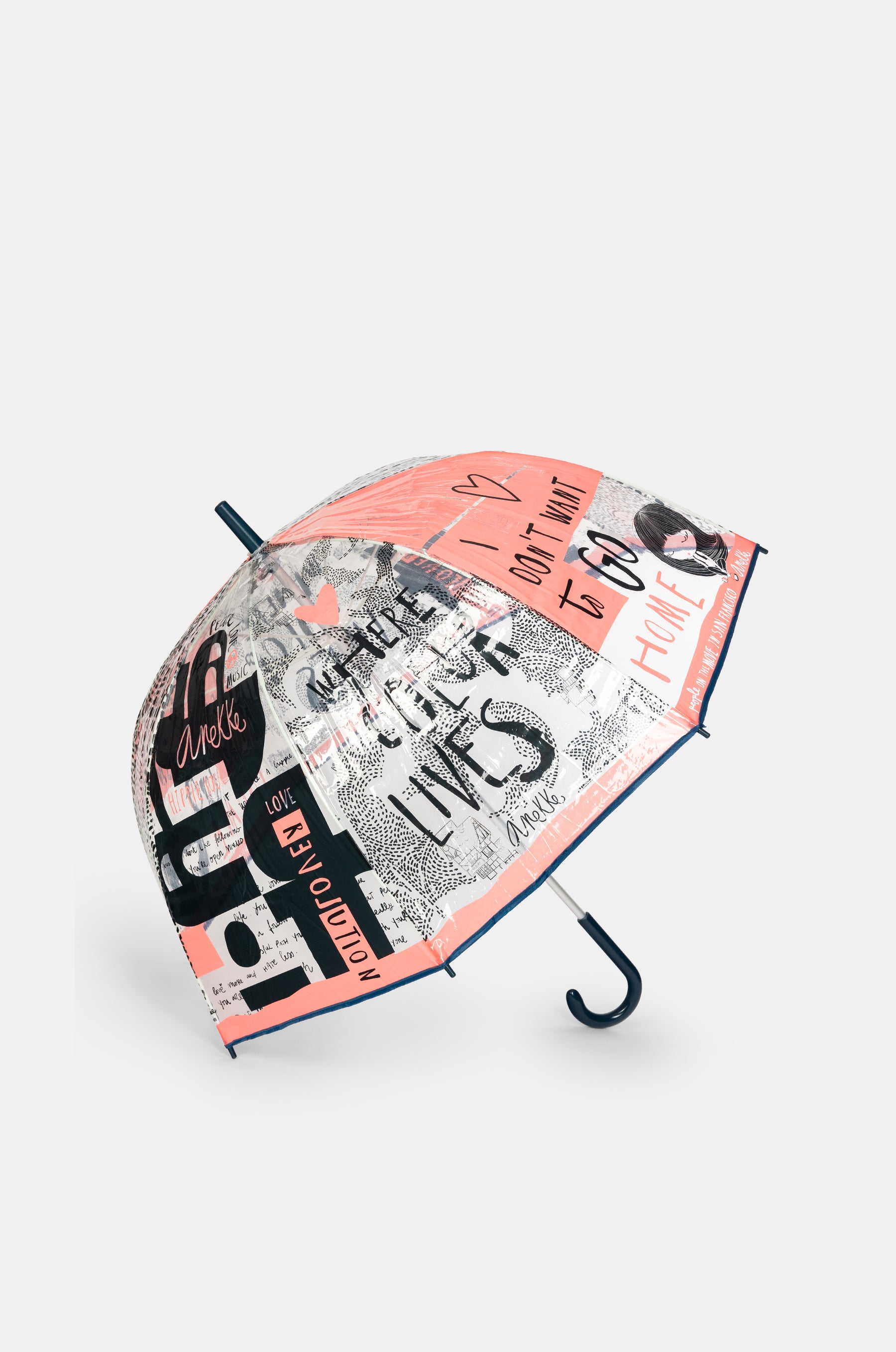 Parapluie long en vinyle Nature Sixties