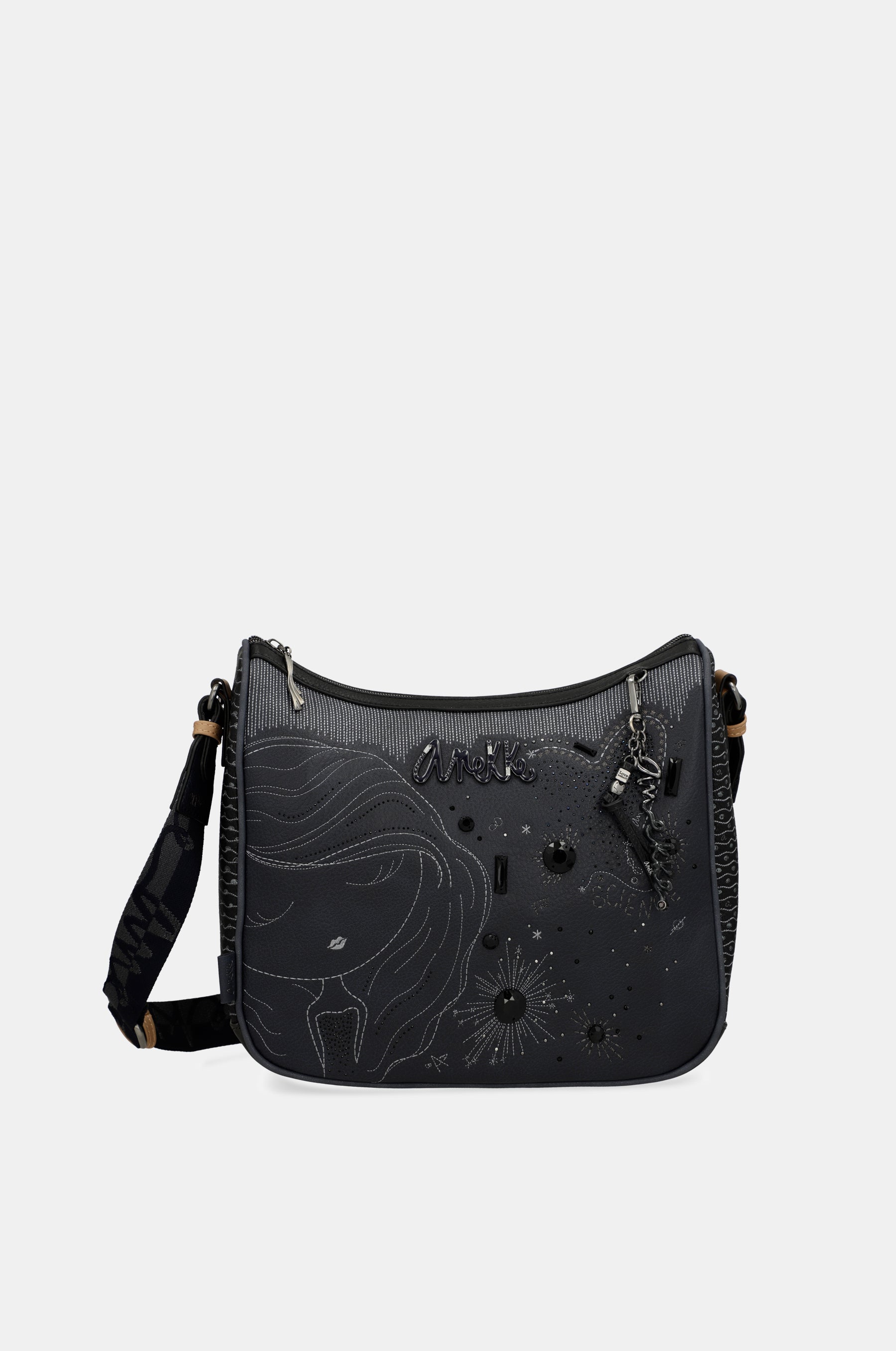 Sac bandoulière grand format bleu marine Studio