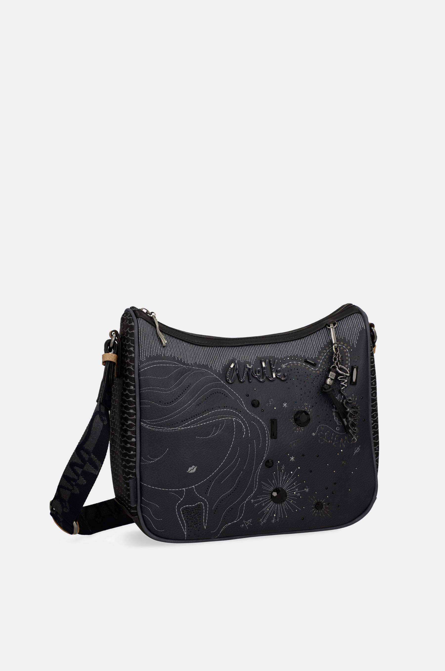 Sac bandoulière grand format bleu marine Studio