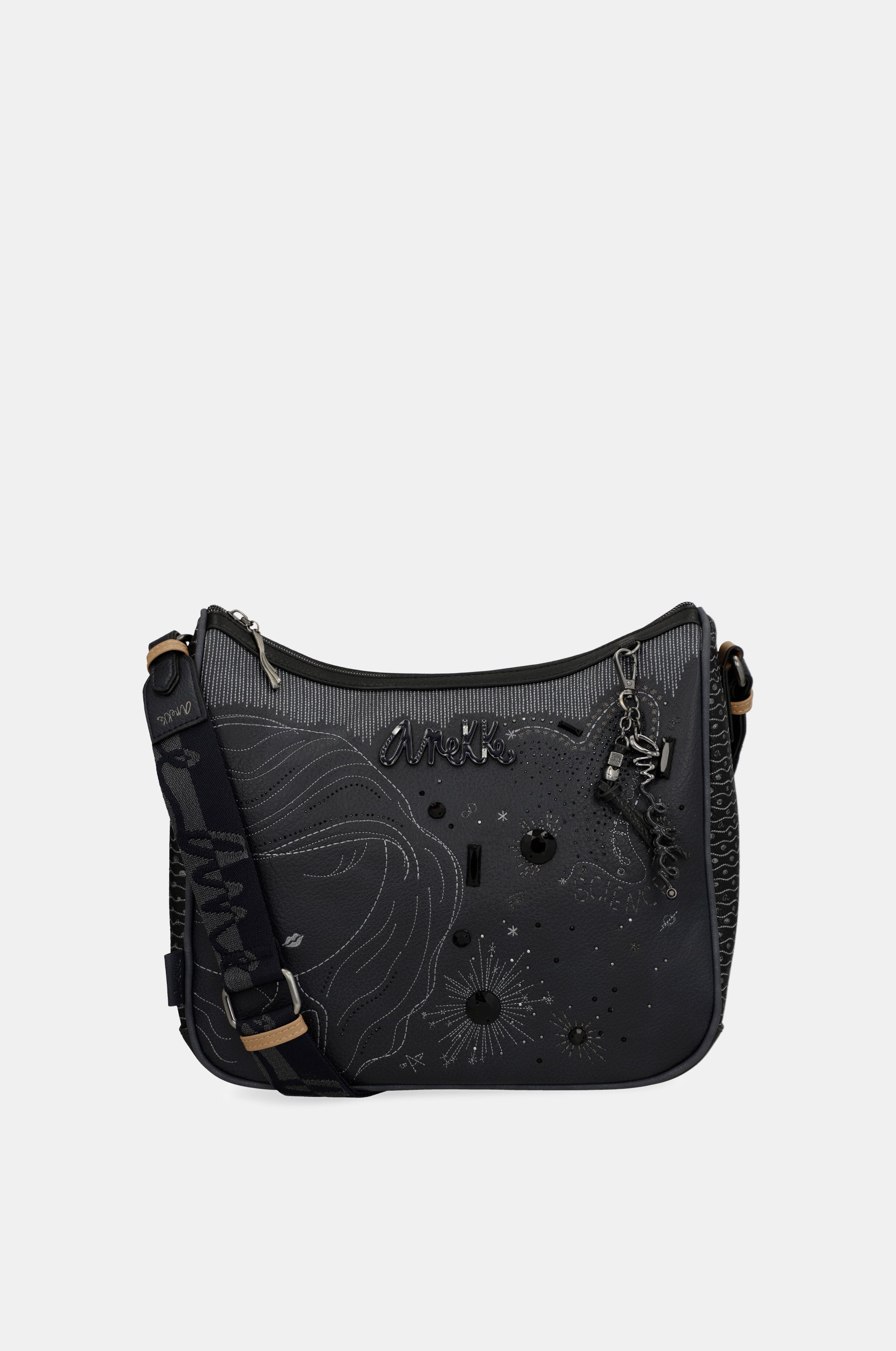 Sac bandoulière grand format bleu marine Studio