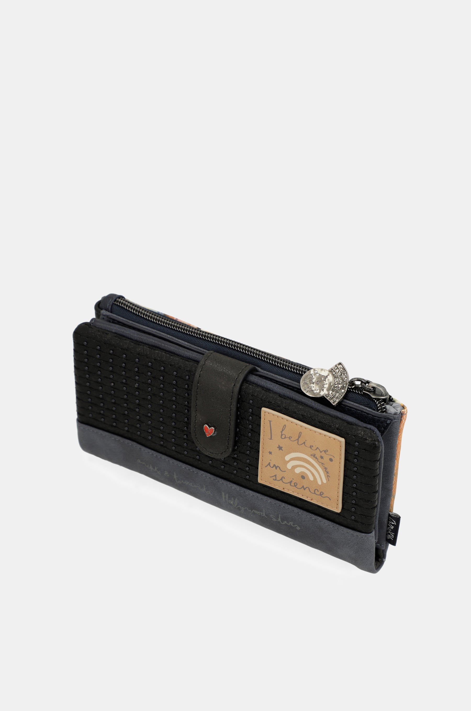 Portefeuille RFID souple grand format bleu marine Studio