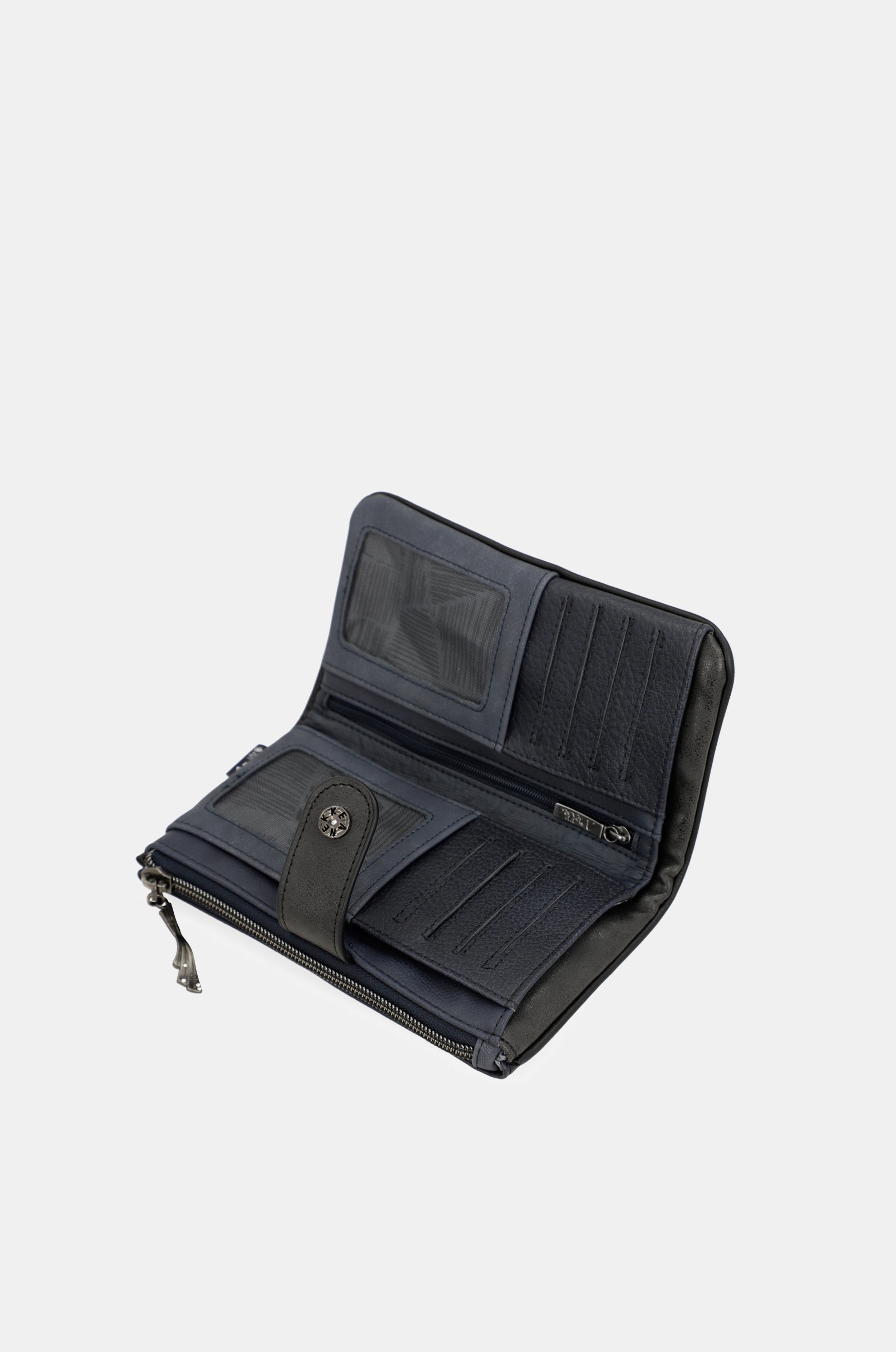 Portefeuille RFID souple bleu marine Studio