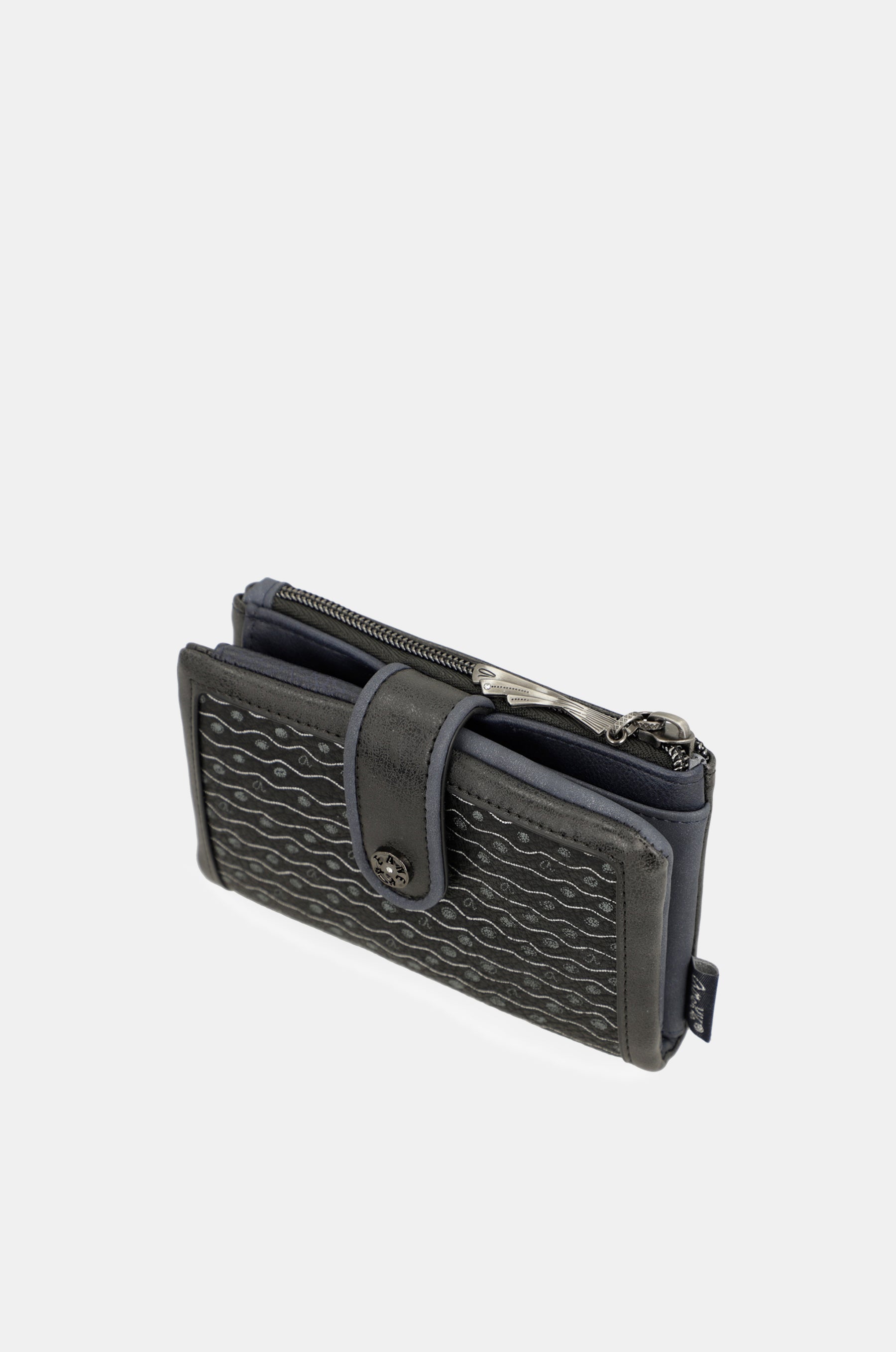 Portefeuille RFID souple moyen format bleu marine Studio