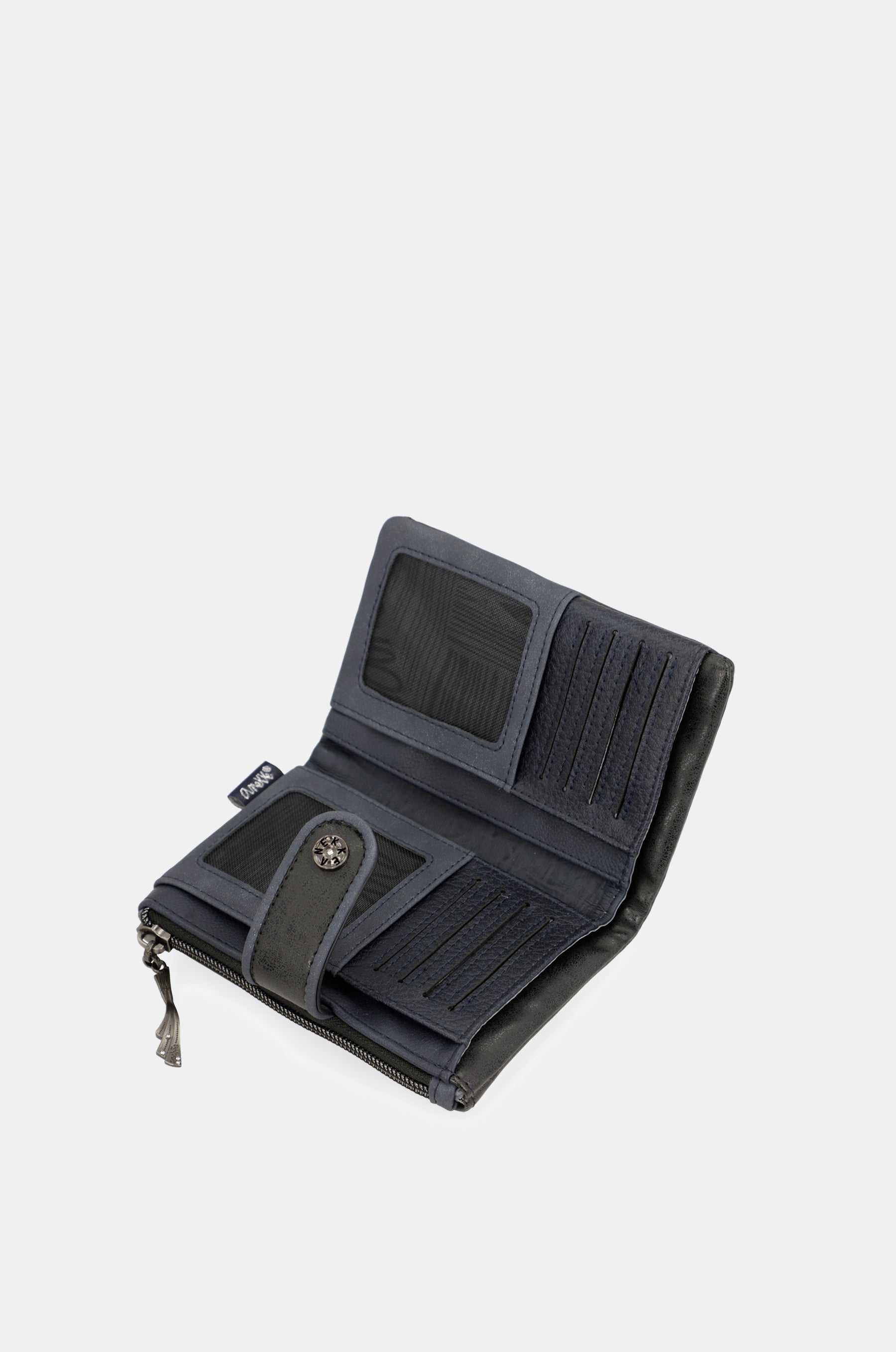 Portefeuille RFID souple moyen format bleu marine Studio