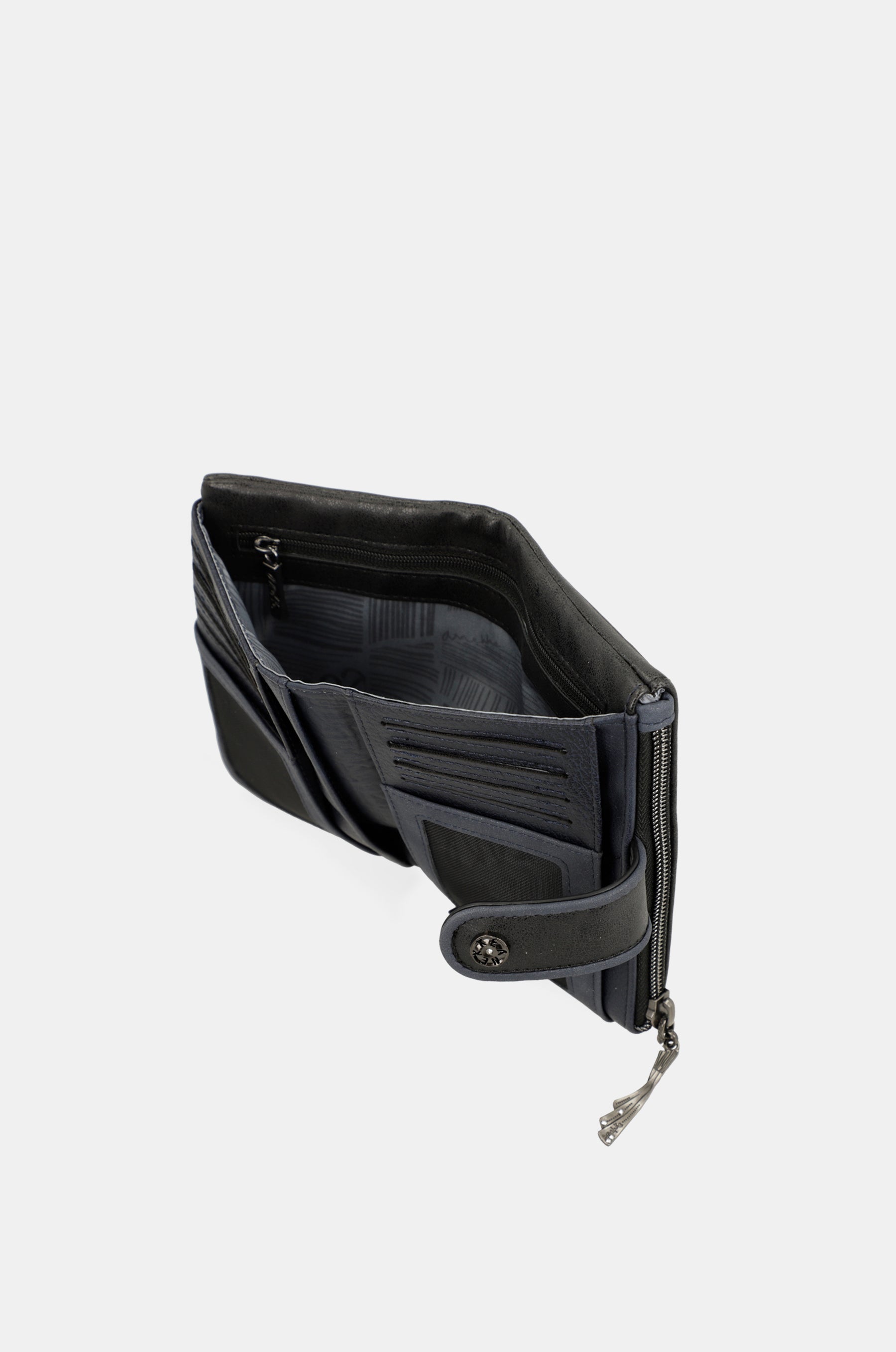 Portefeuille RFID souple moyen format bleu marine Studio