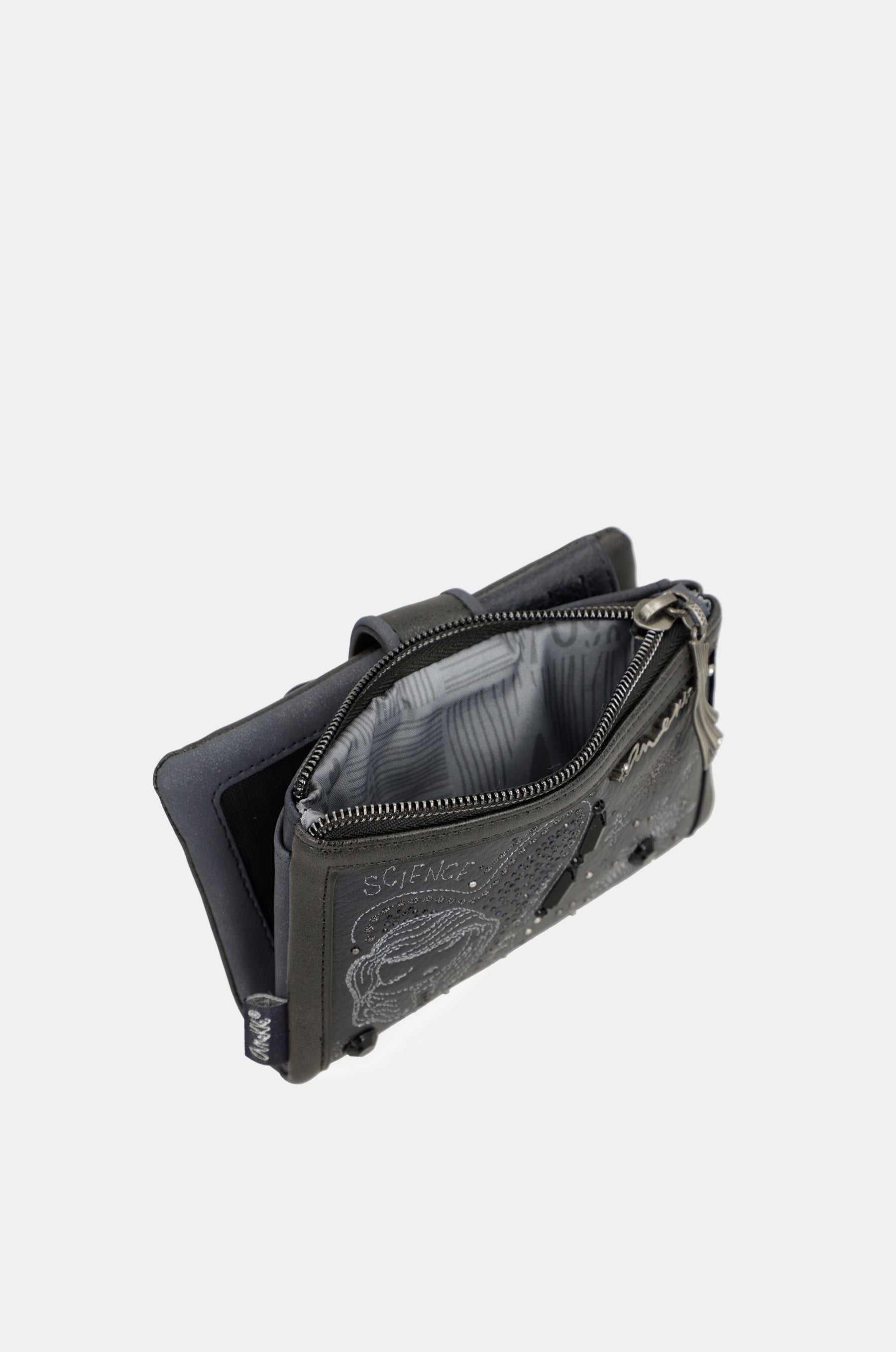 Portefeuille RFID souple moyen format bleu marine Studio