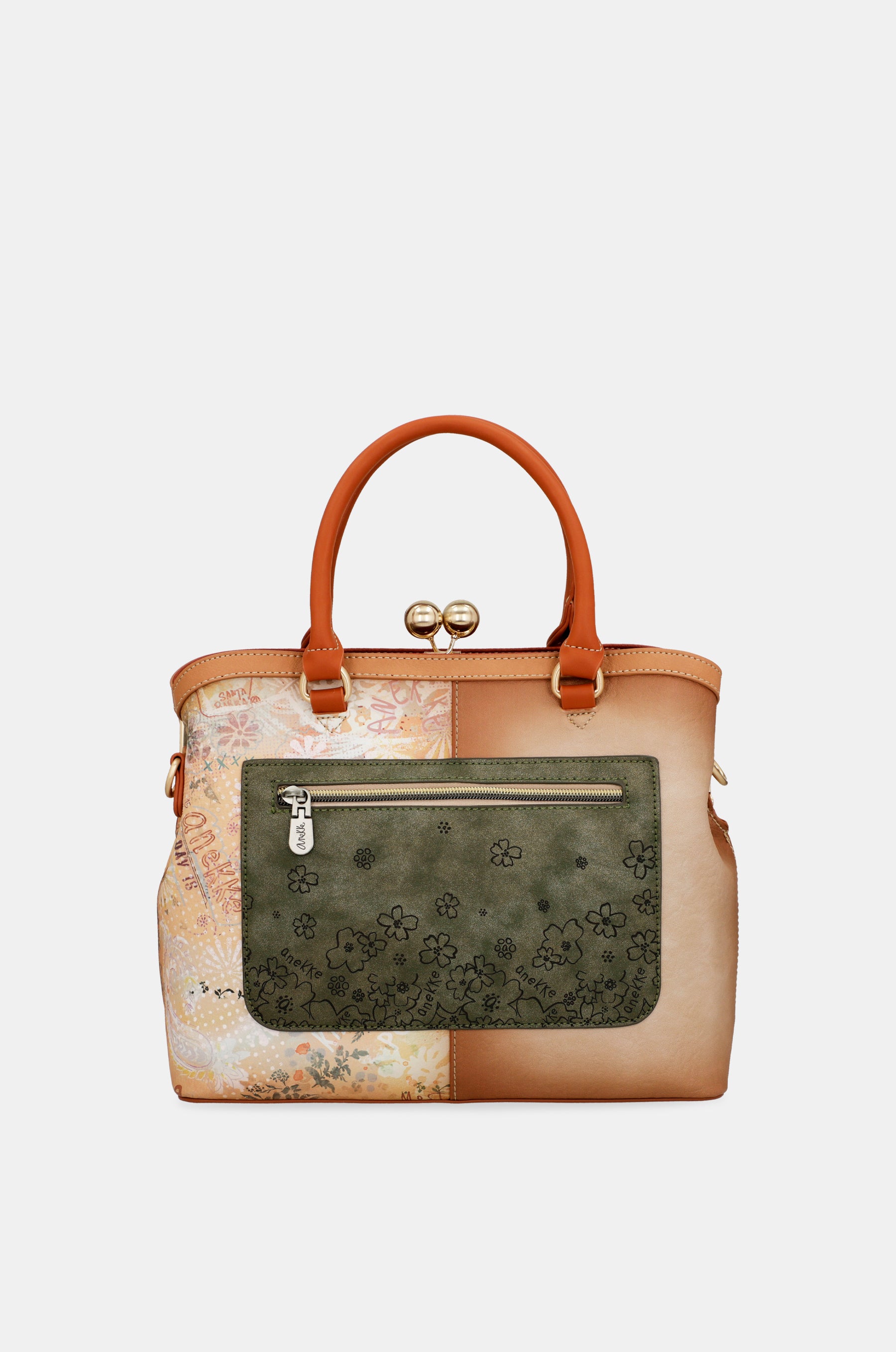 Sac à fermeture porte-monnaie camel Peace & Love
