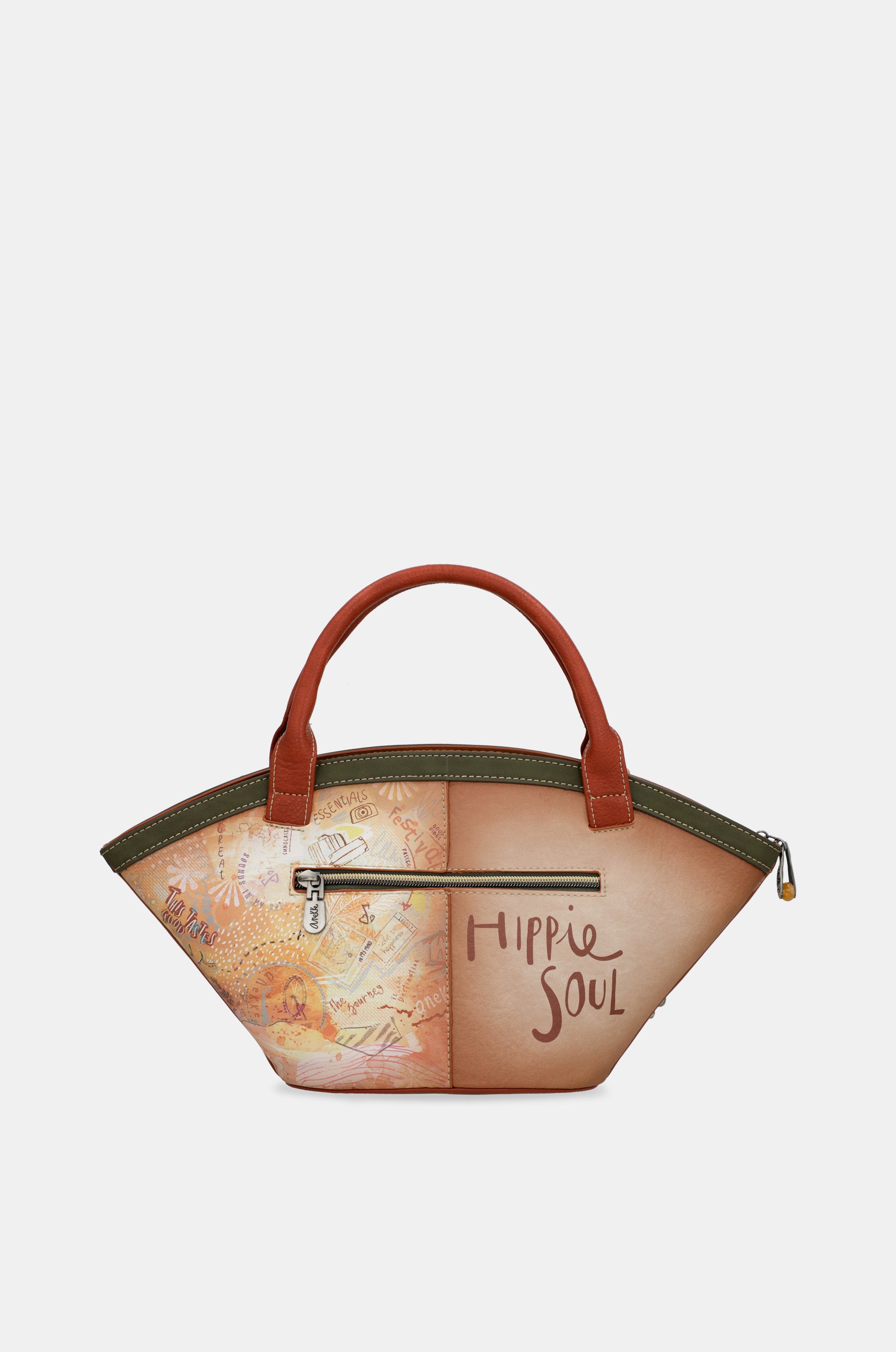 Sac panier camel Peace & Love