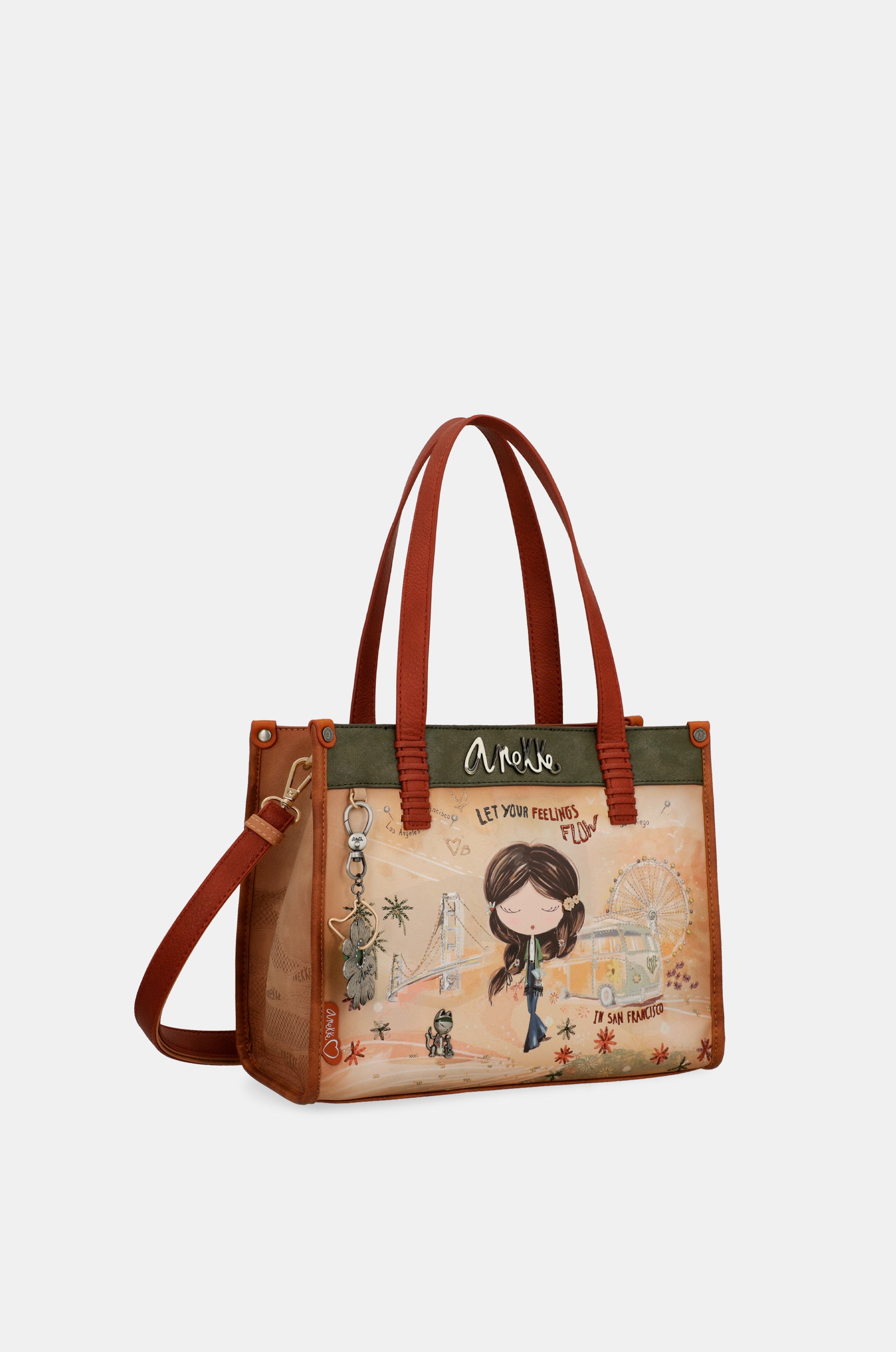 Sac cabas camel Peace & Love