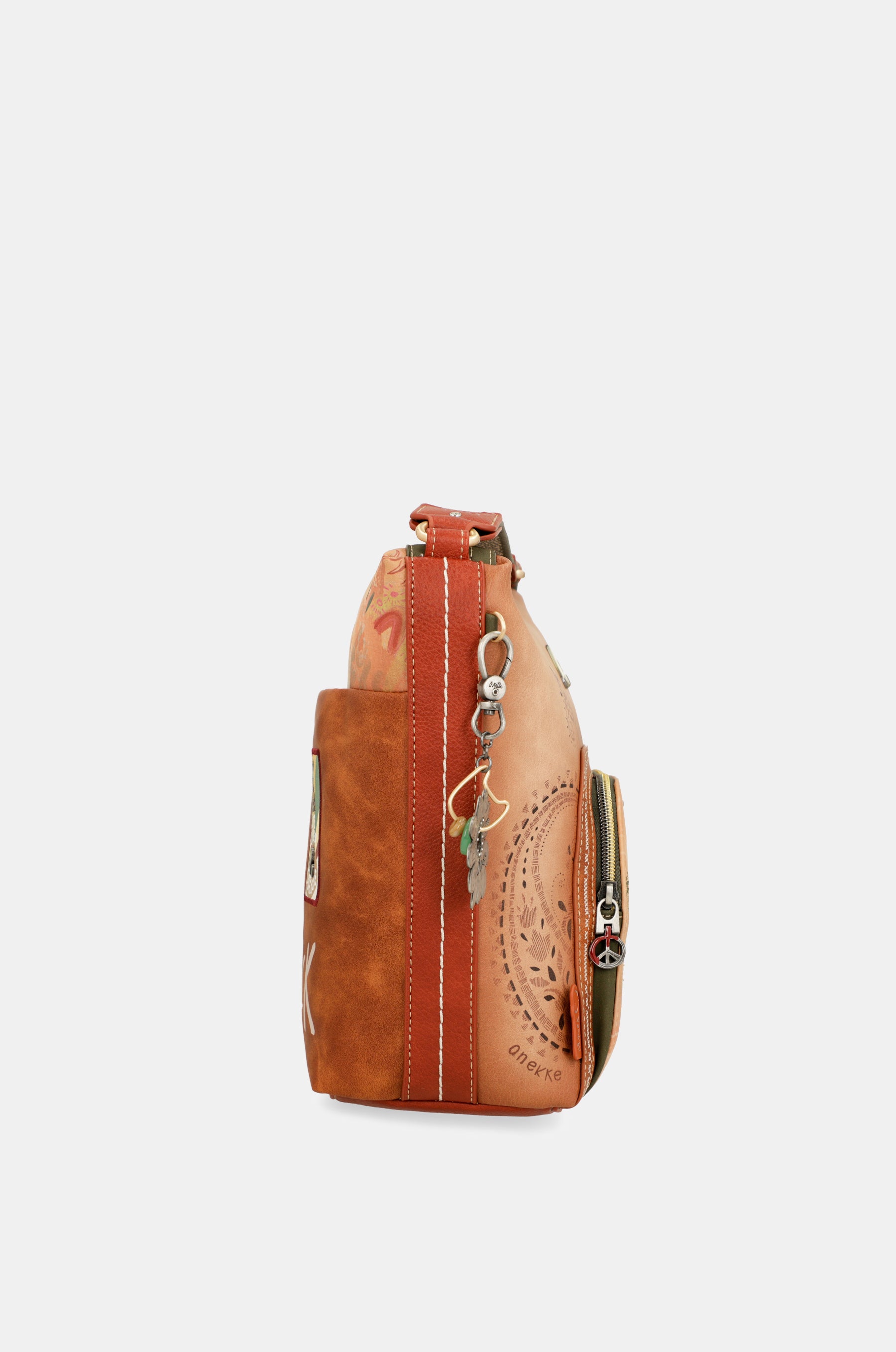 Sac bandoulière grand format camel Peace & Love
