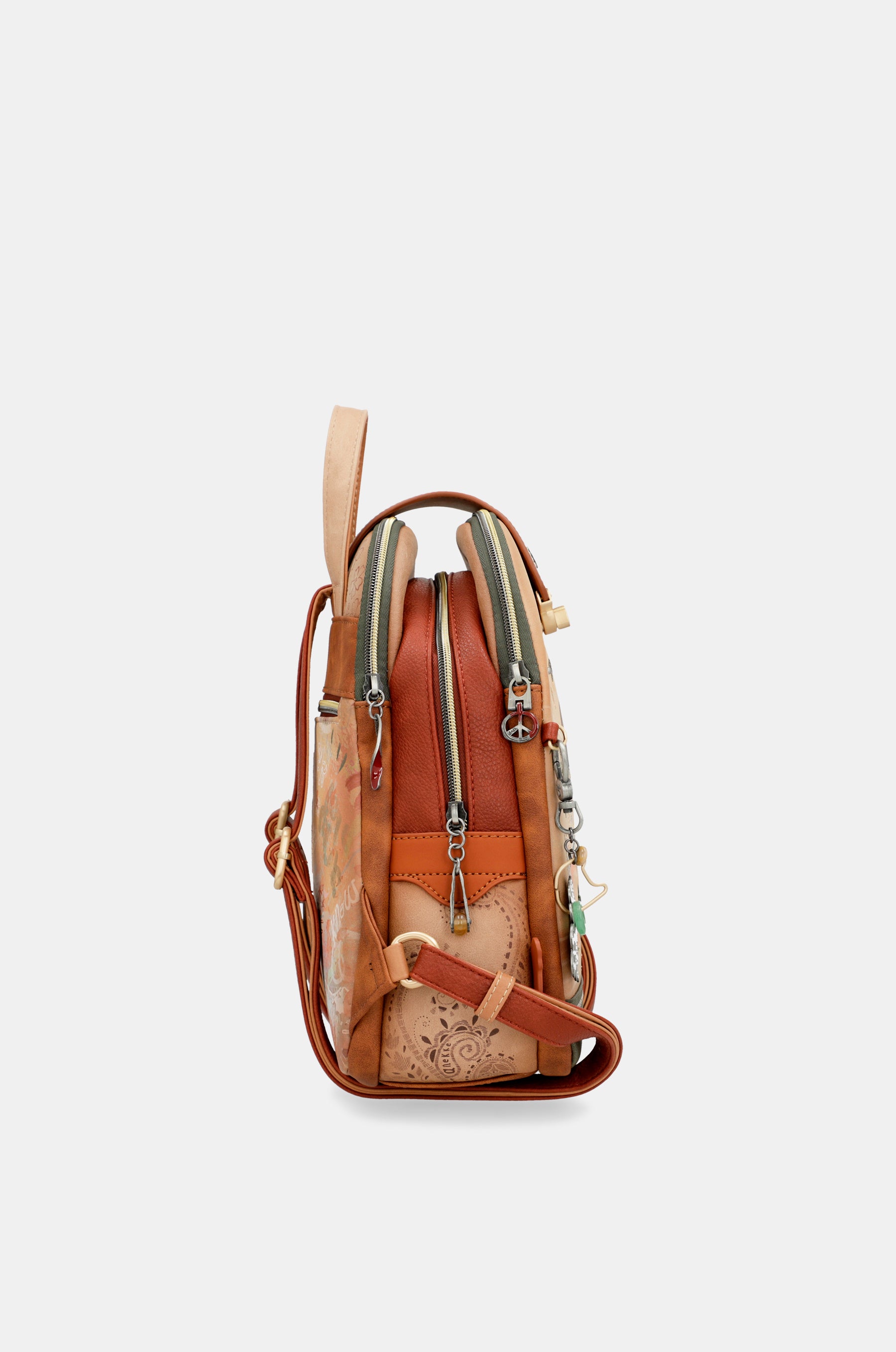Sac à dos compartiment triple camel Peace & Love