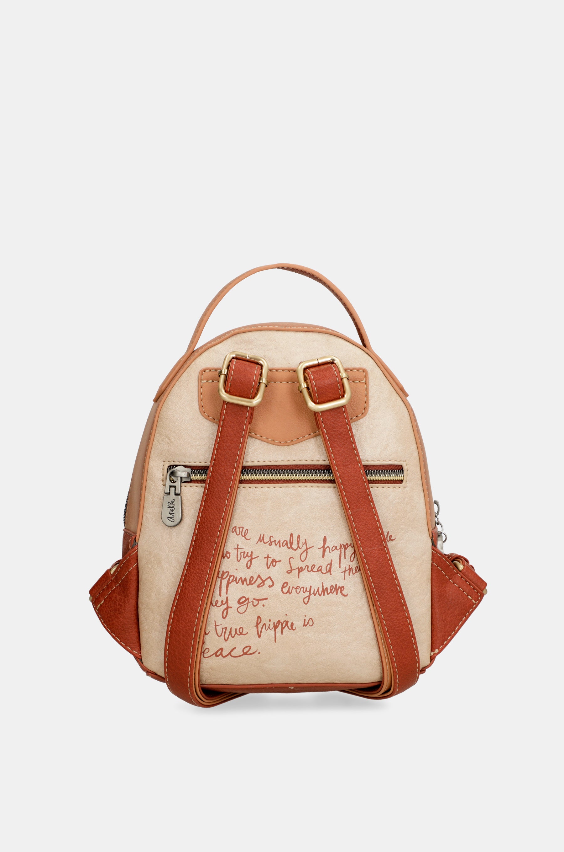 Sac à dos petit format camel Peace & Love