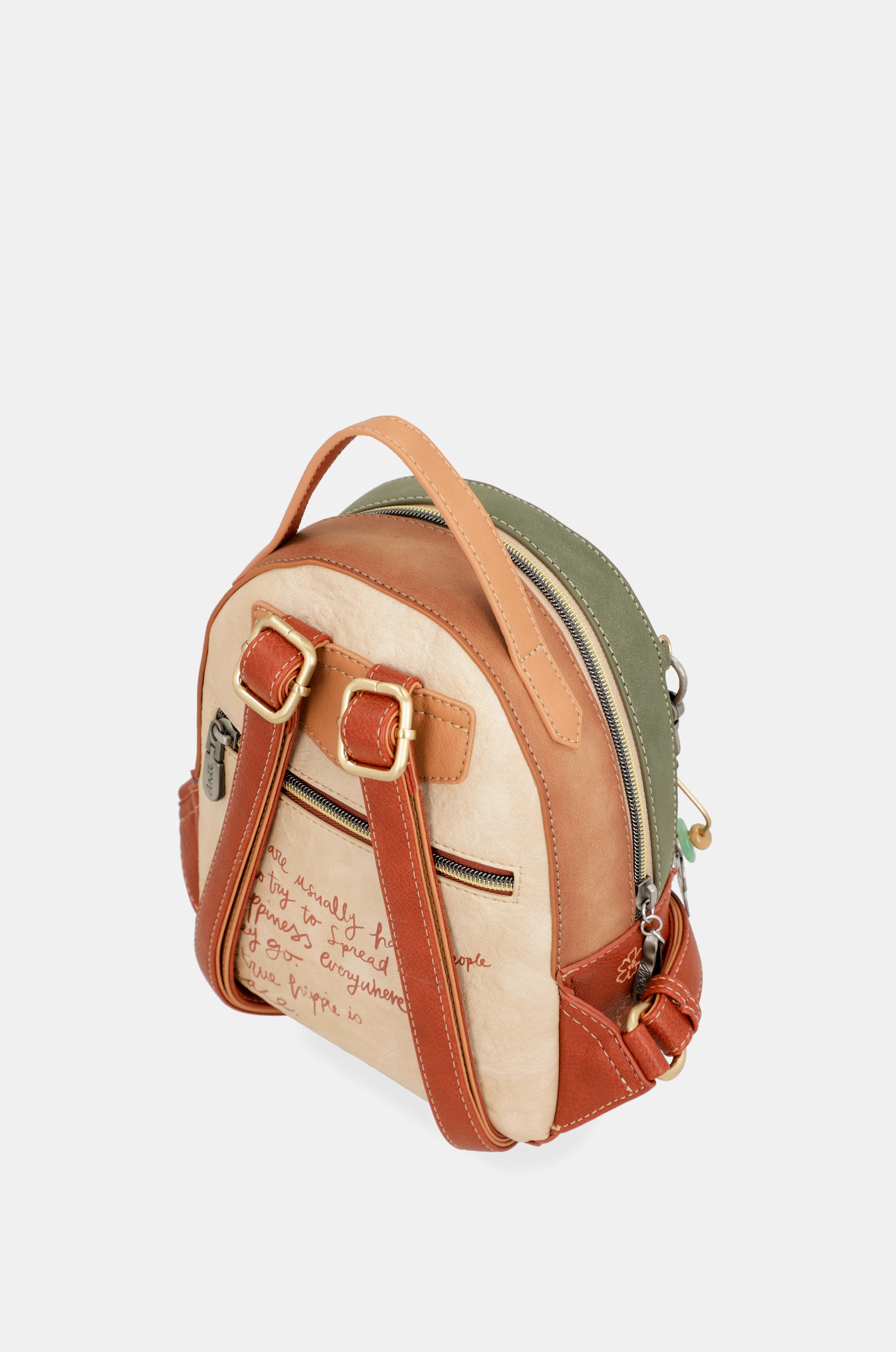 Sac à dos petit format camel Peace & Love