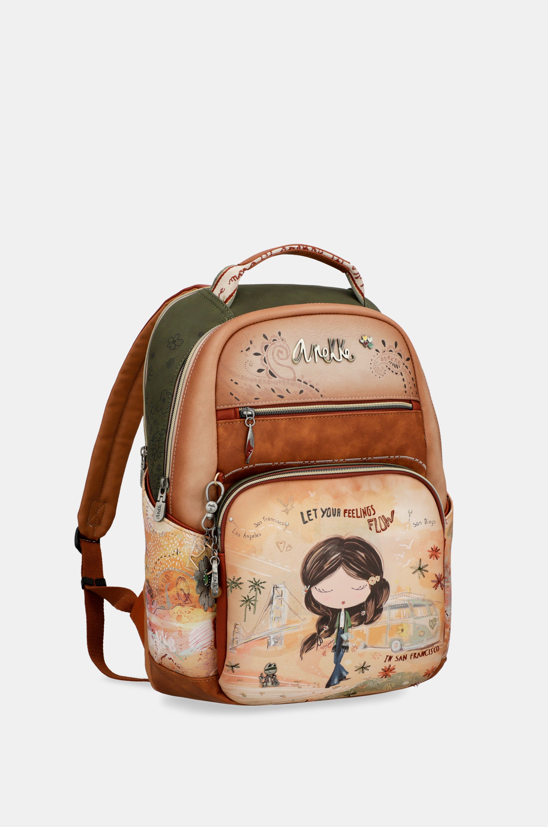 Sac à dos d’école camel Peace & Love