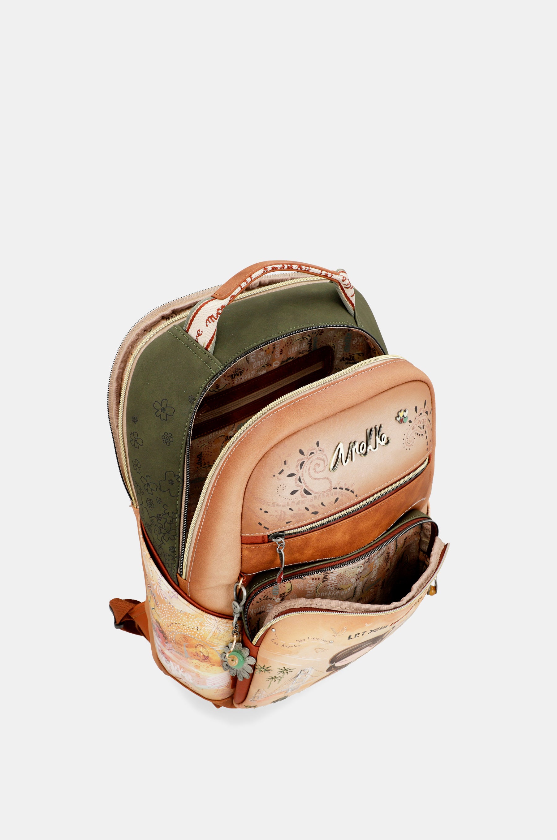 Sac à dos d’école camel Peace & Love