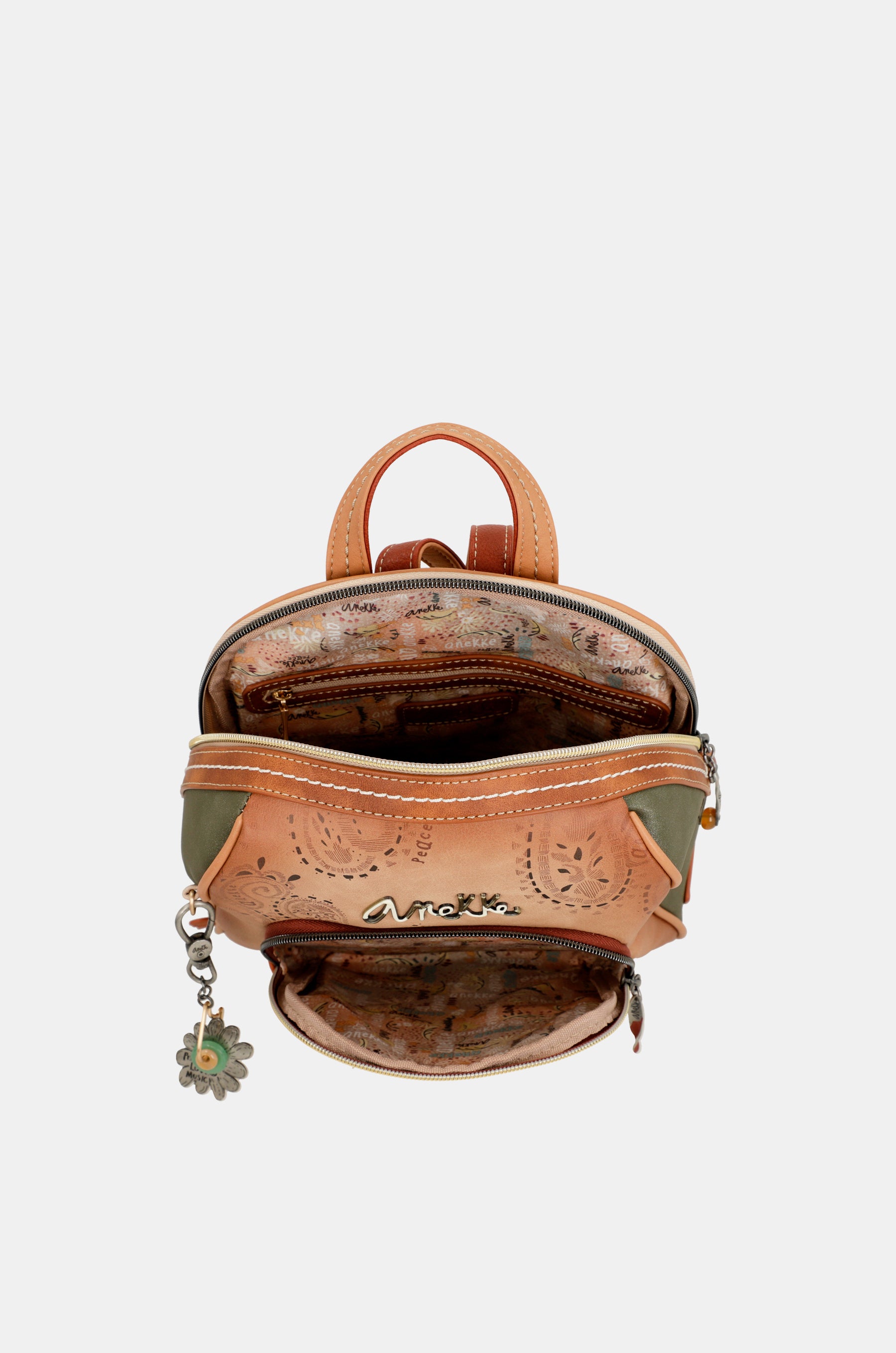Sac à dos moyen format camel Peace & Love
