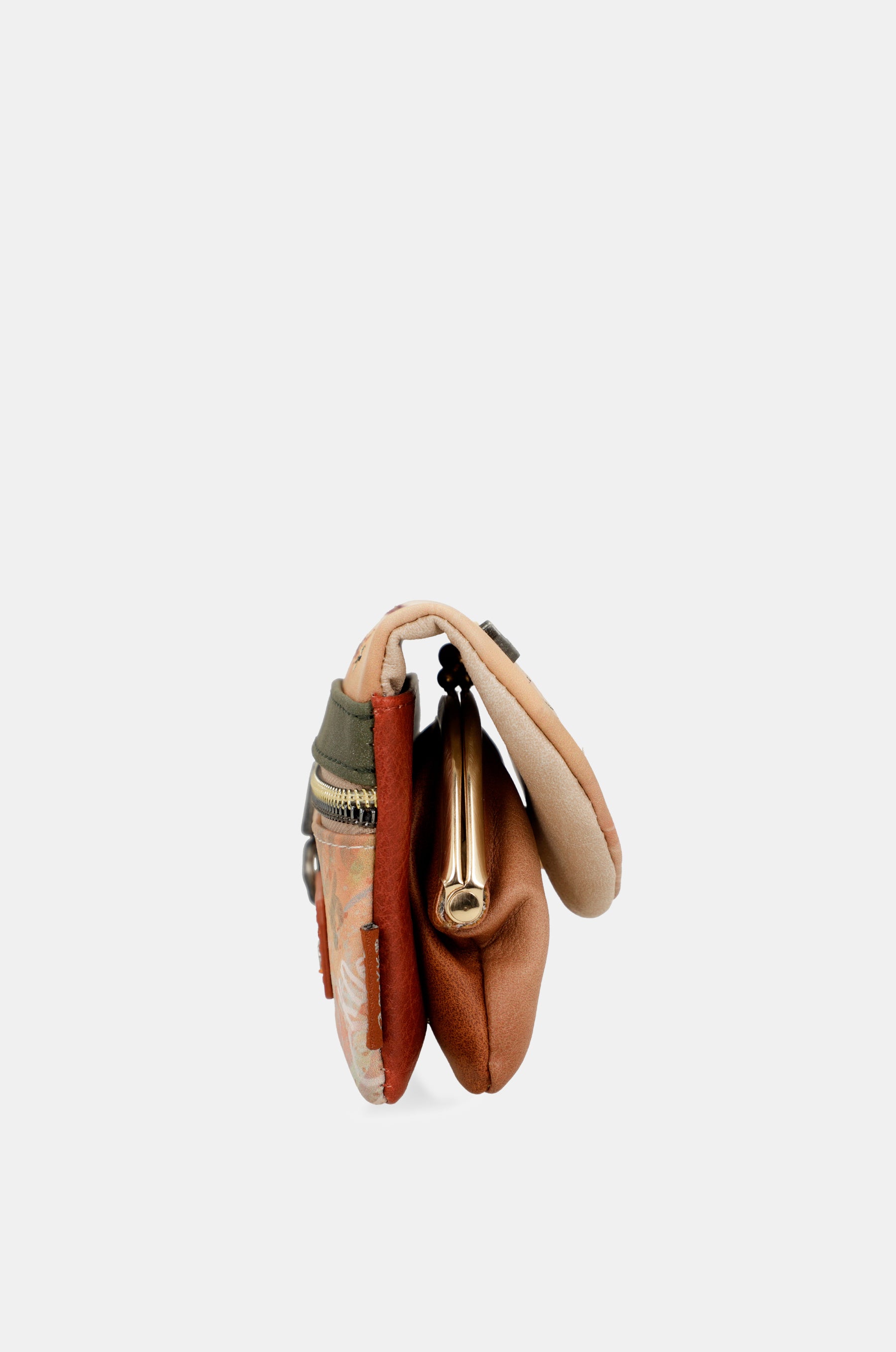 Porte-monnaie à rabat camel Peace & Love