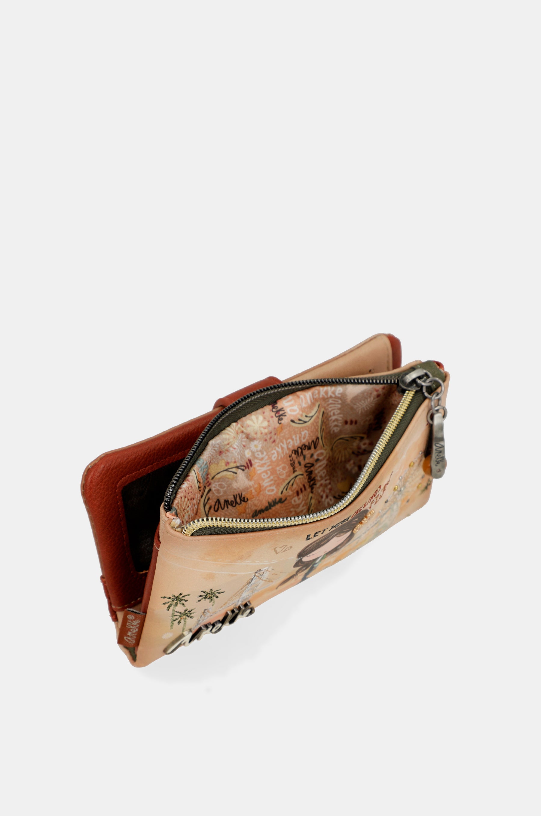 Portefeuille RFID souple camel Peace & Love