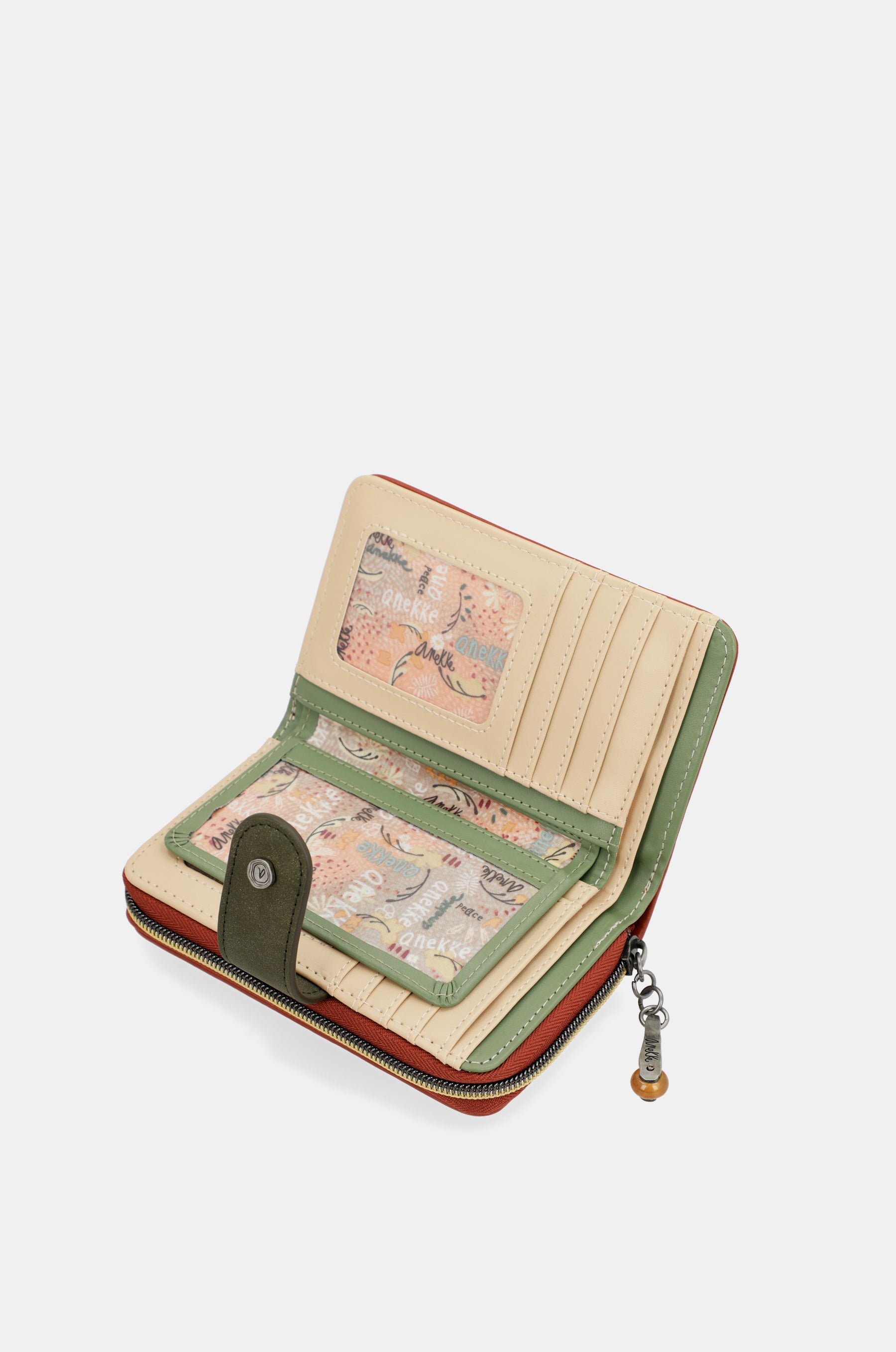Portefeuille RFID moyen format camel Peace & Love