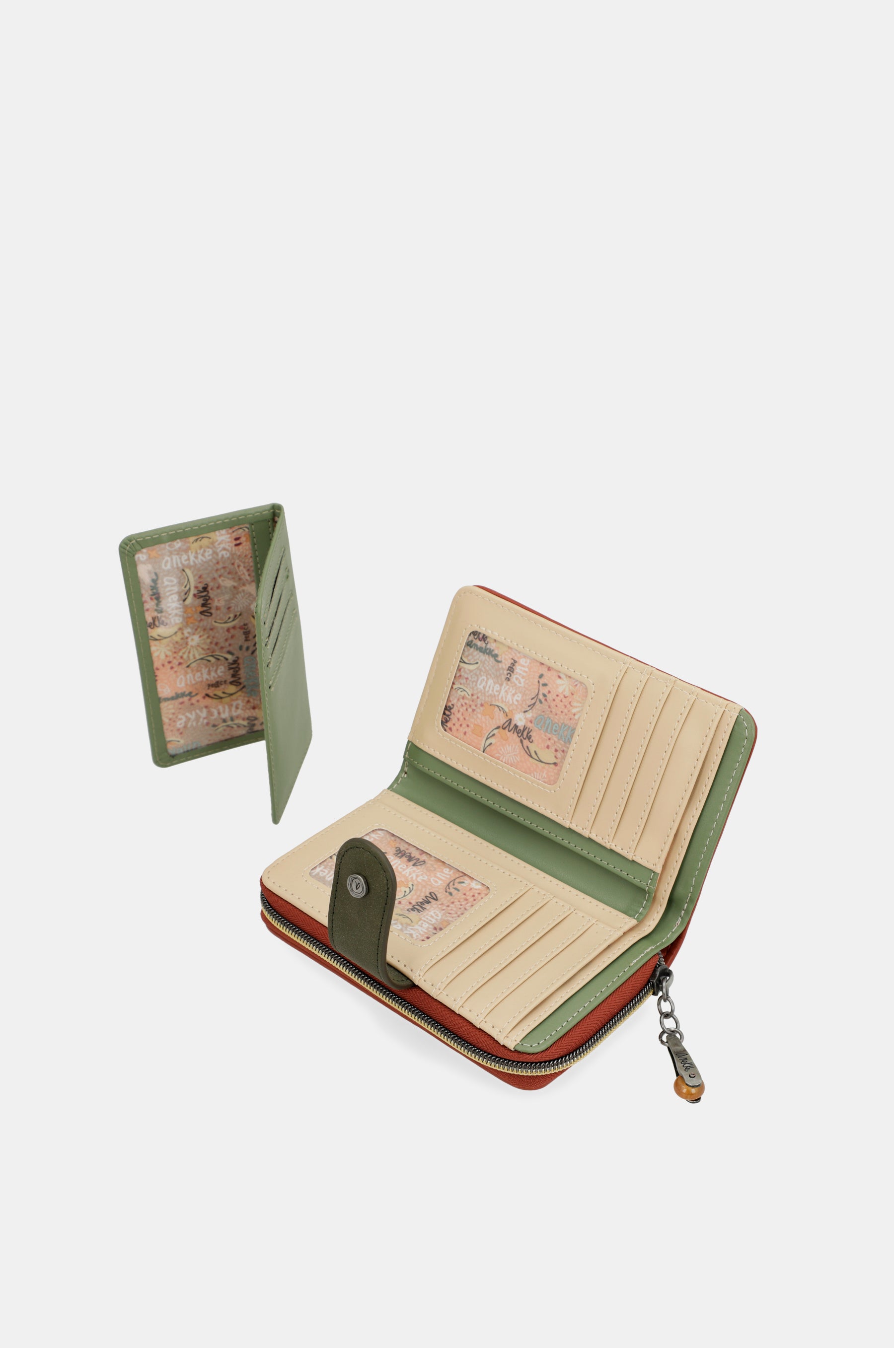 Portefeuille RFID moyen format camel Peace & Love