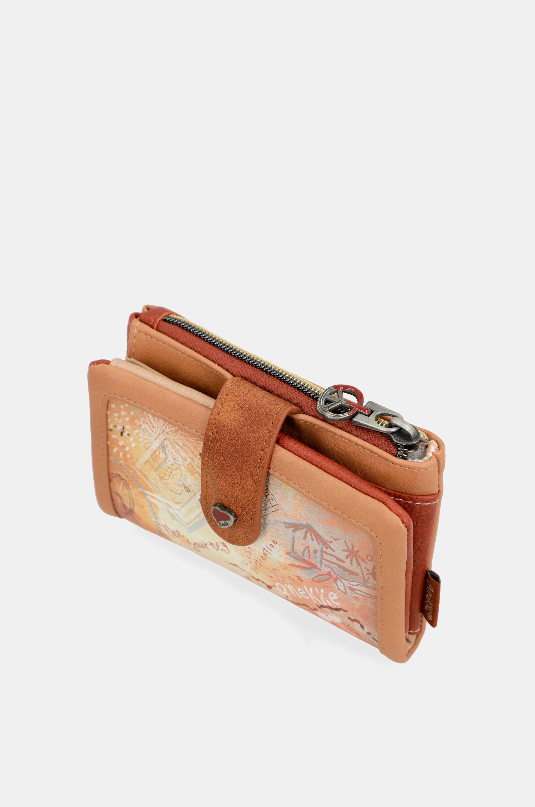 Portefeuille RFID petit format camel Peace & Love