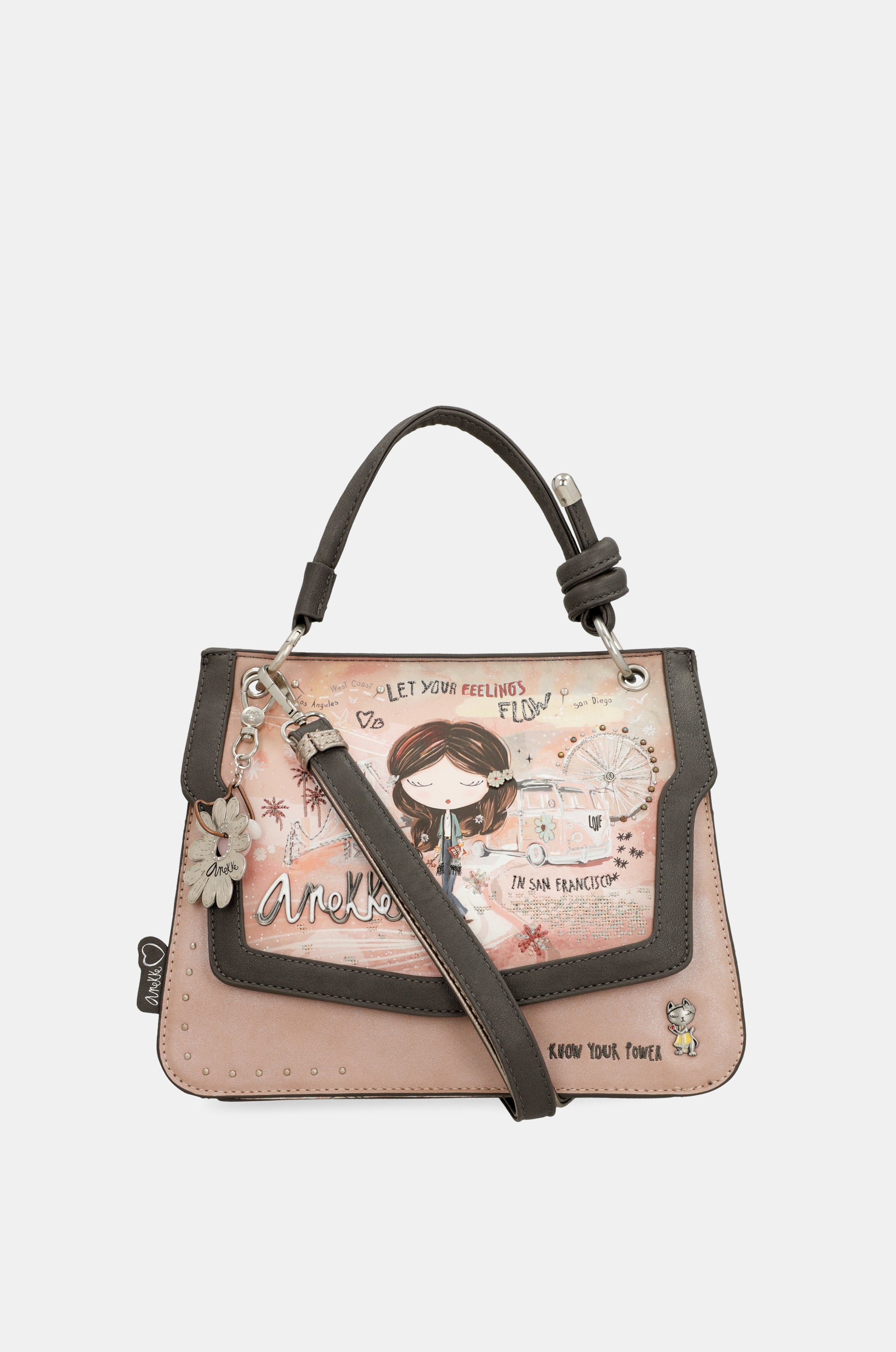 Sac à rabat rose Peace & Love
