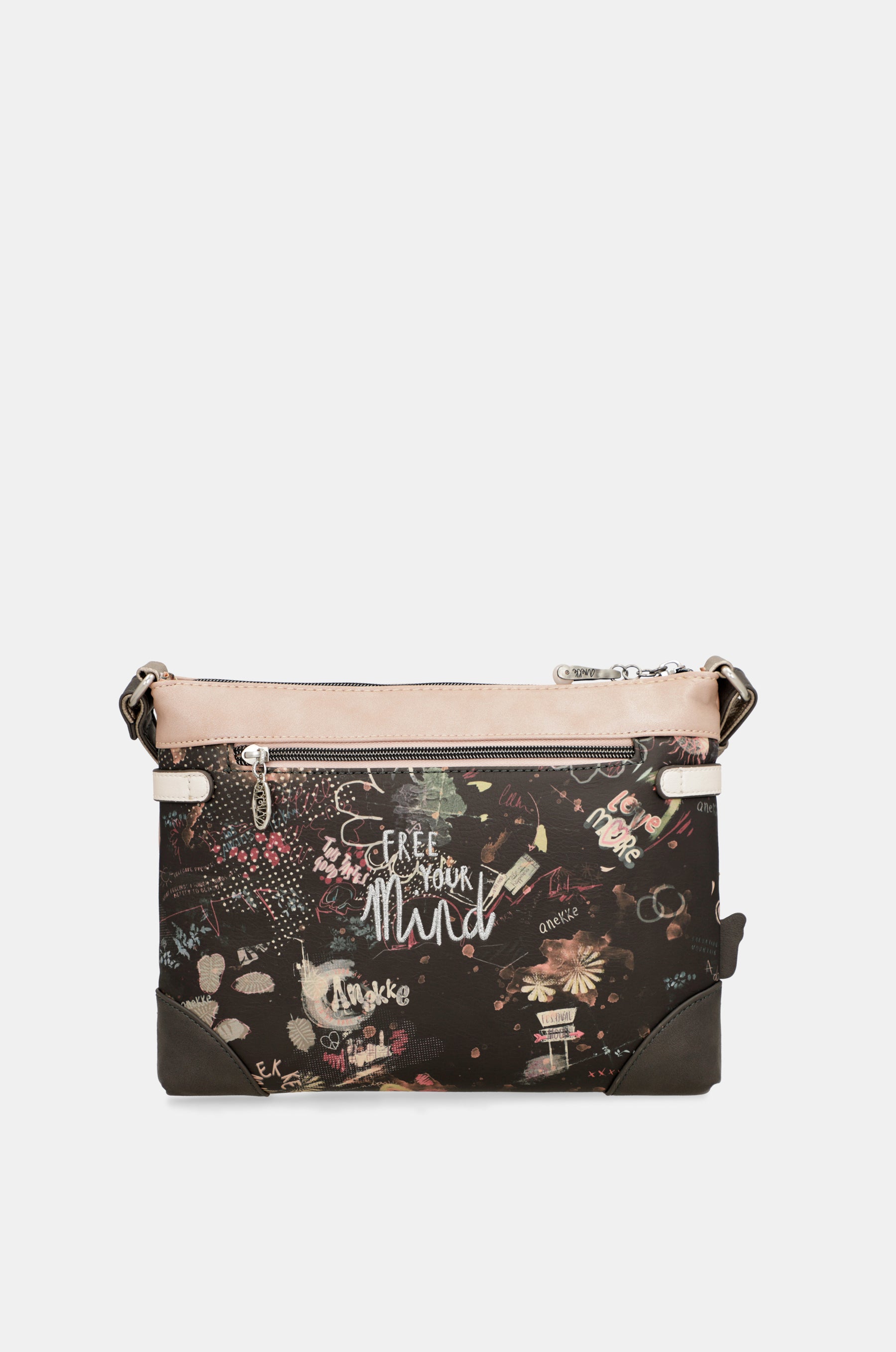 Sac bandoulière moyen format rose Peace & Love