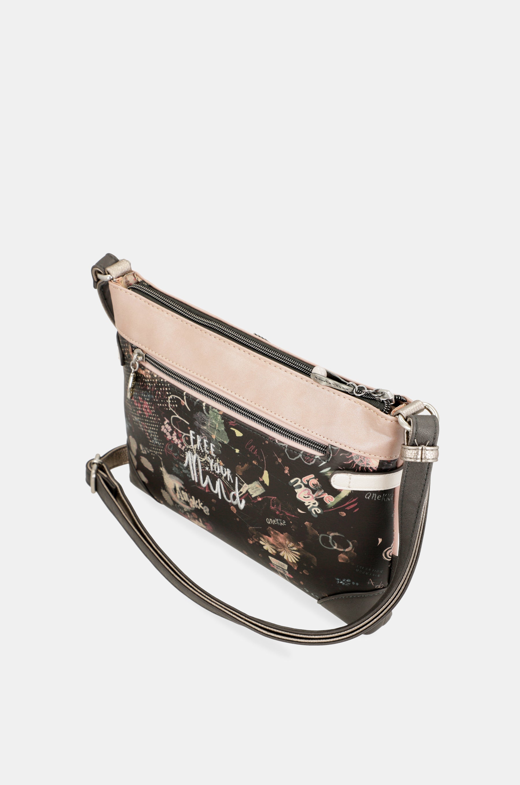 Sac bandoulière moyen format rose Peace & Love