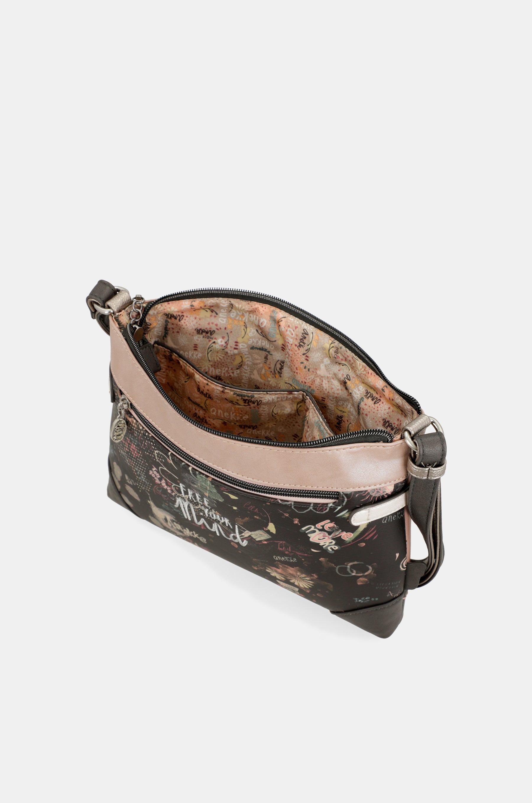 Sac bandoulière moyen format rose Peace & Love