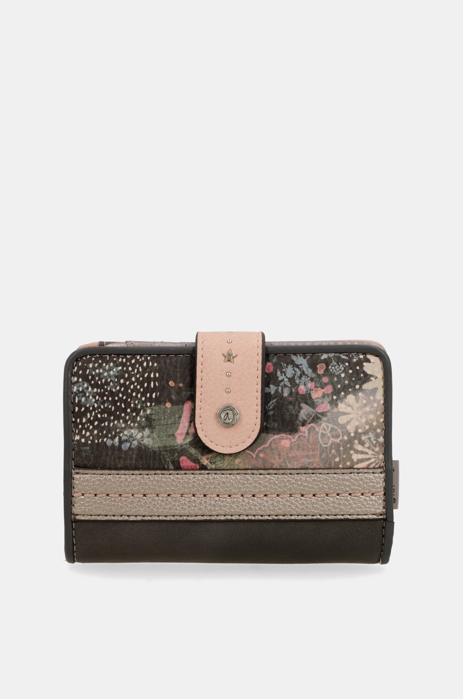 Portefeuille RFID moyen format rose Peace & Love