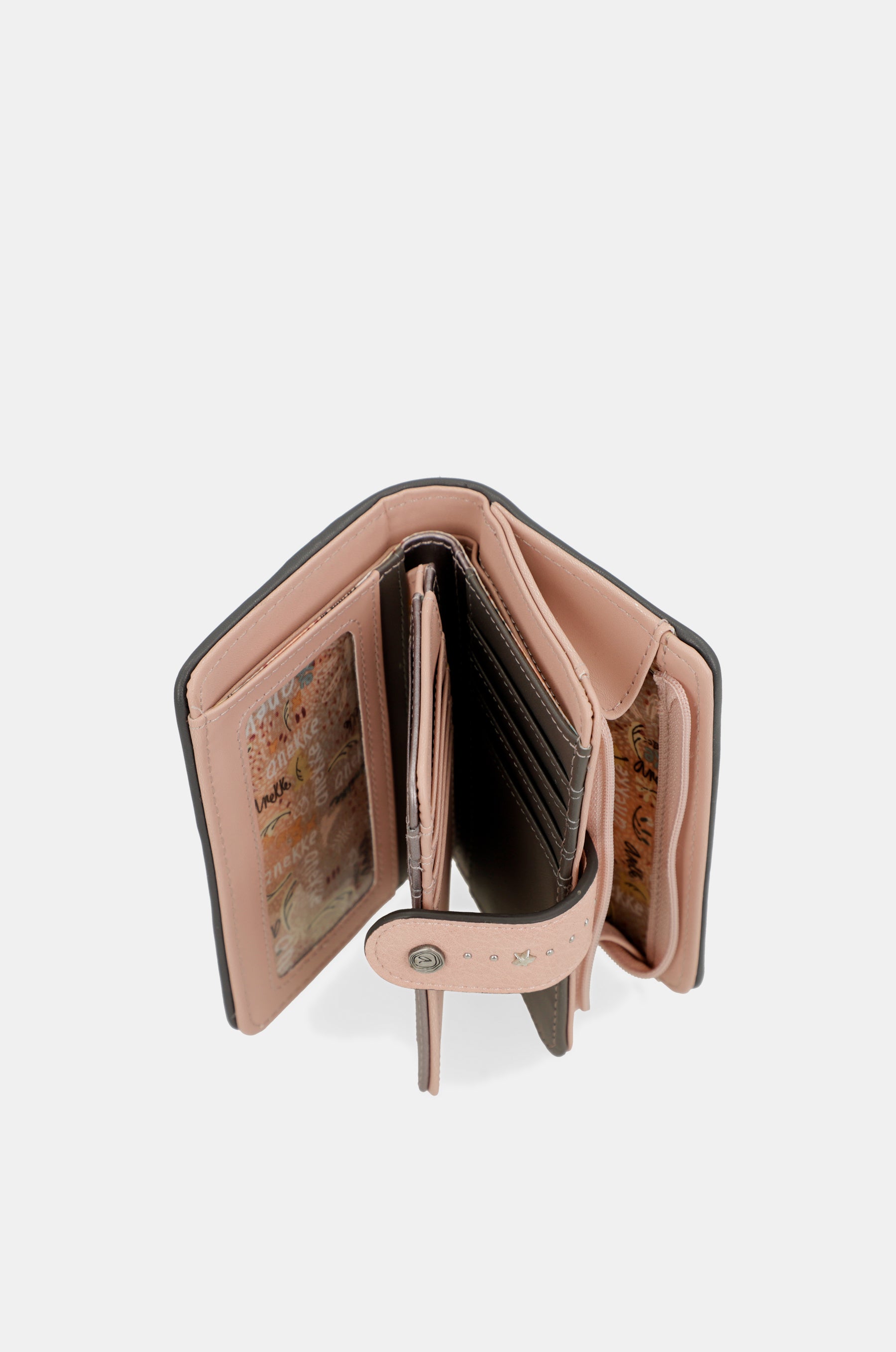 Portefeuille RFID moyen format rose Peace & Love