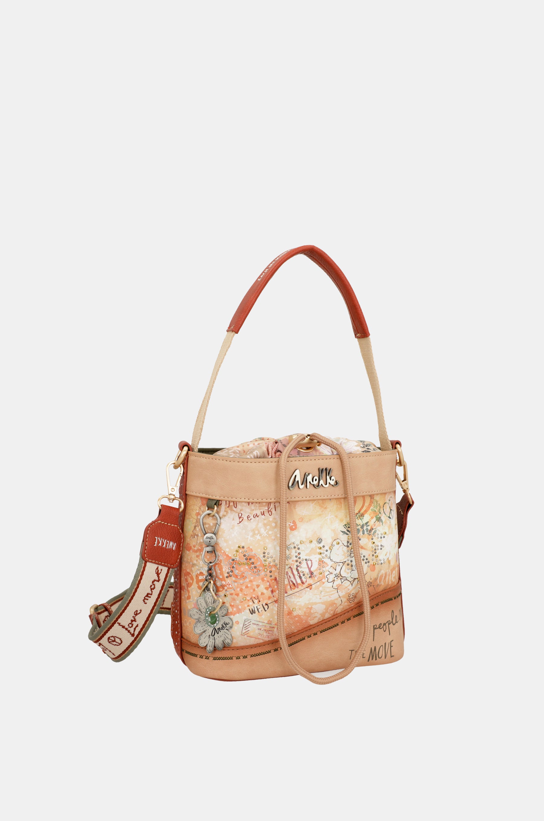 Sac bandoulière avec fermeture à corde Flowers