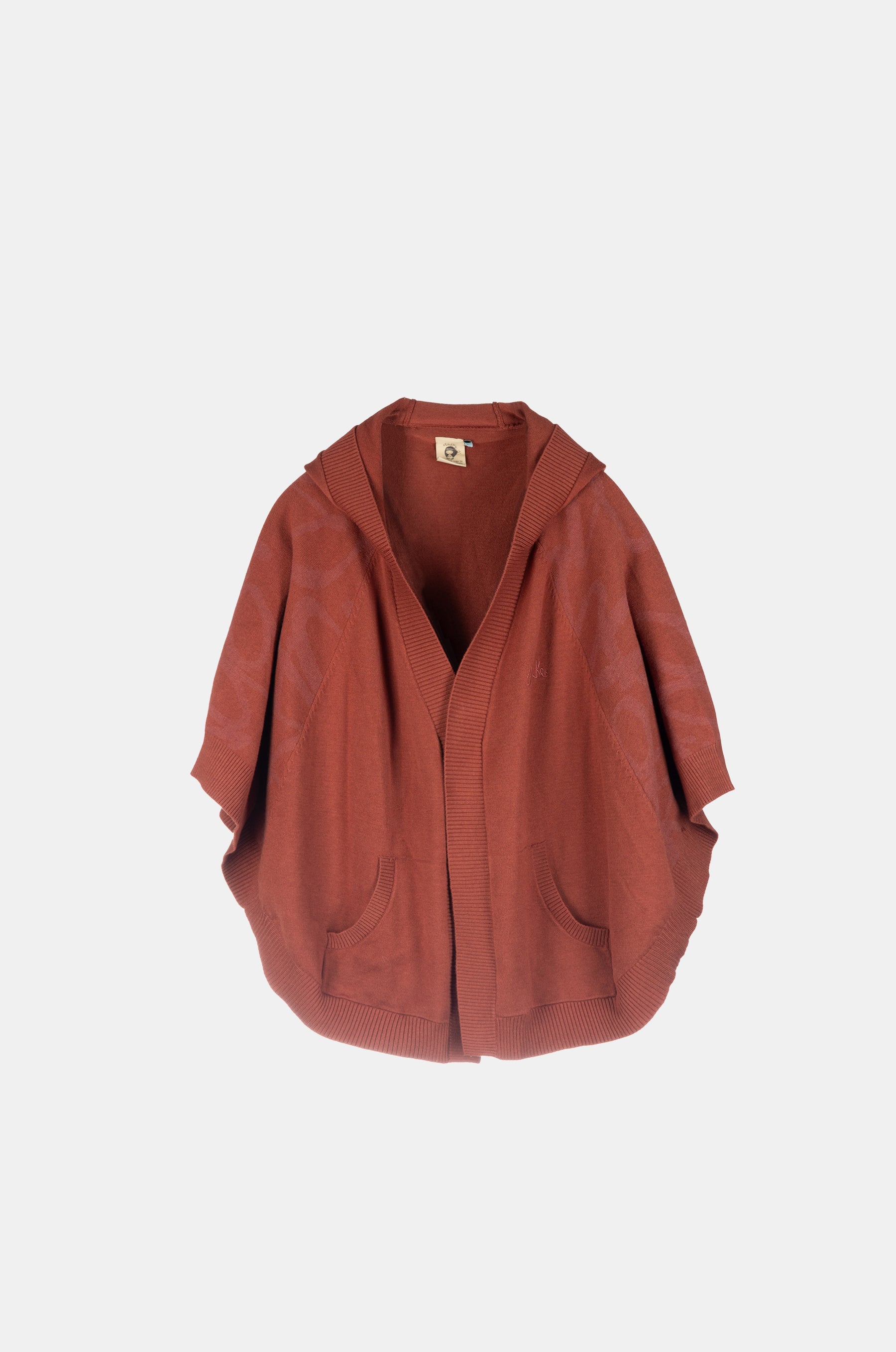 Veste rouge style poncho