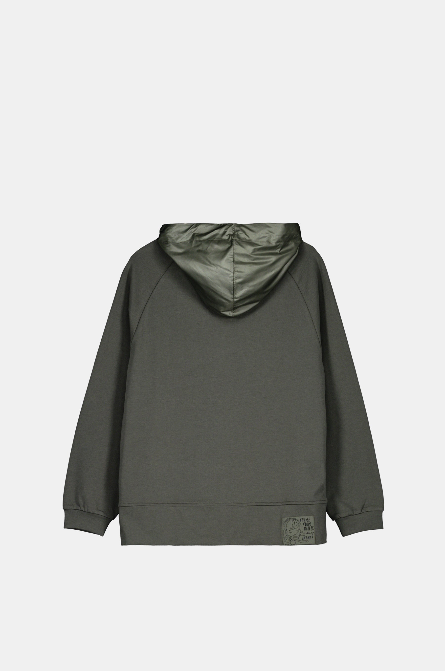 Sweat-shirt vert à capuche