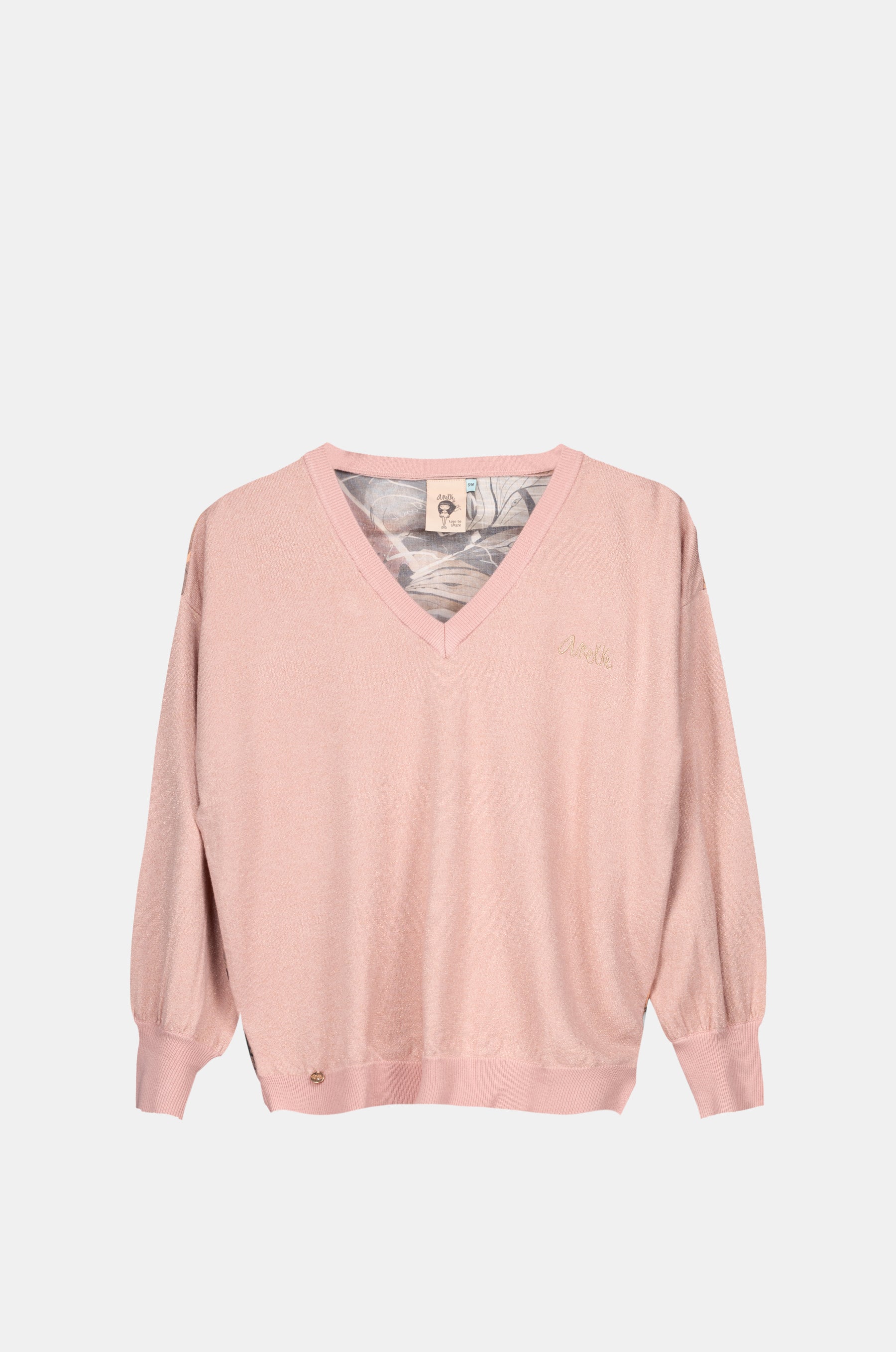 Sweat-shirt rose à dos imprimé