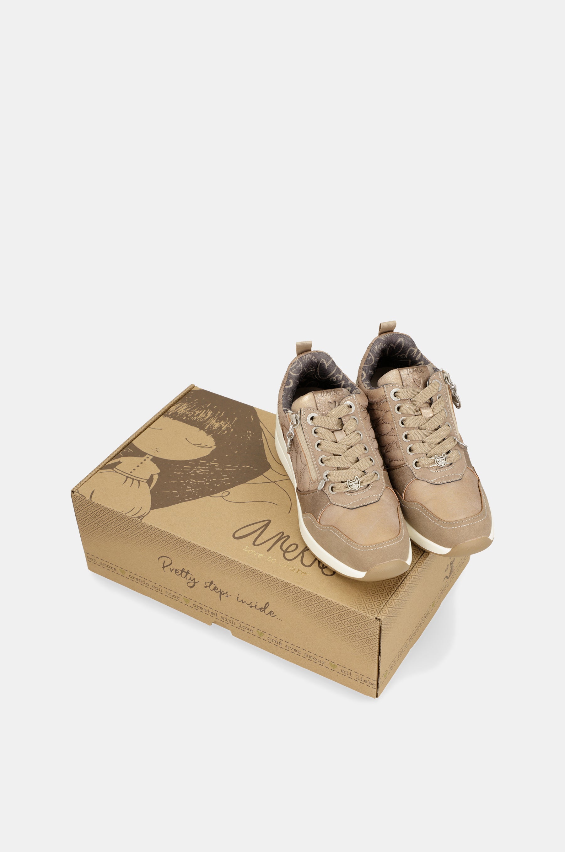 Baskets à talon compensé Dreams, marron