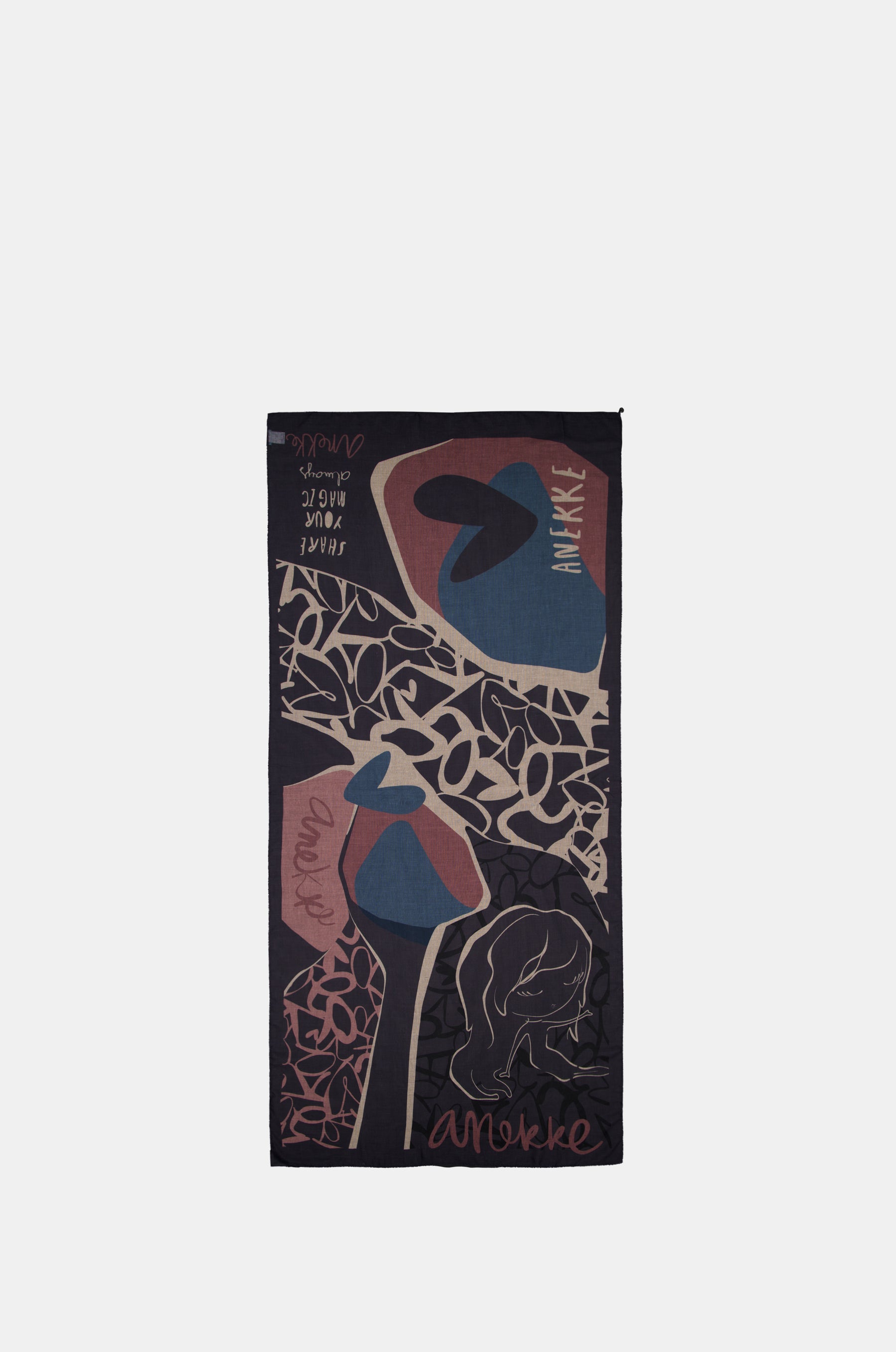 Foulard Heartbeat, noir