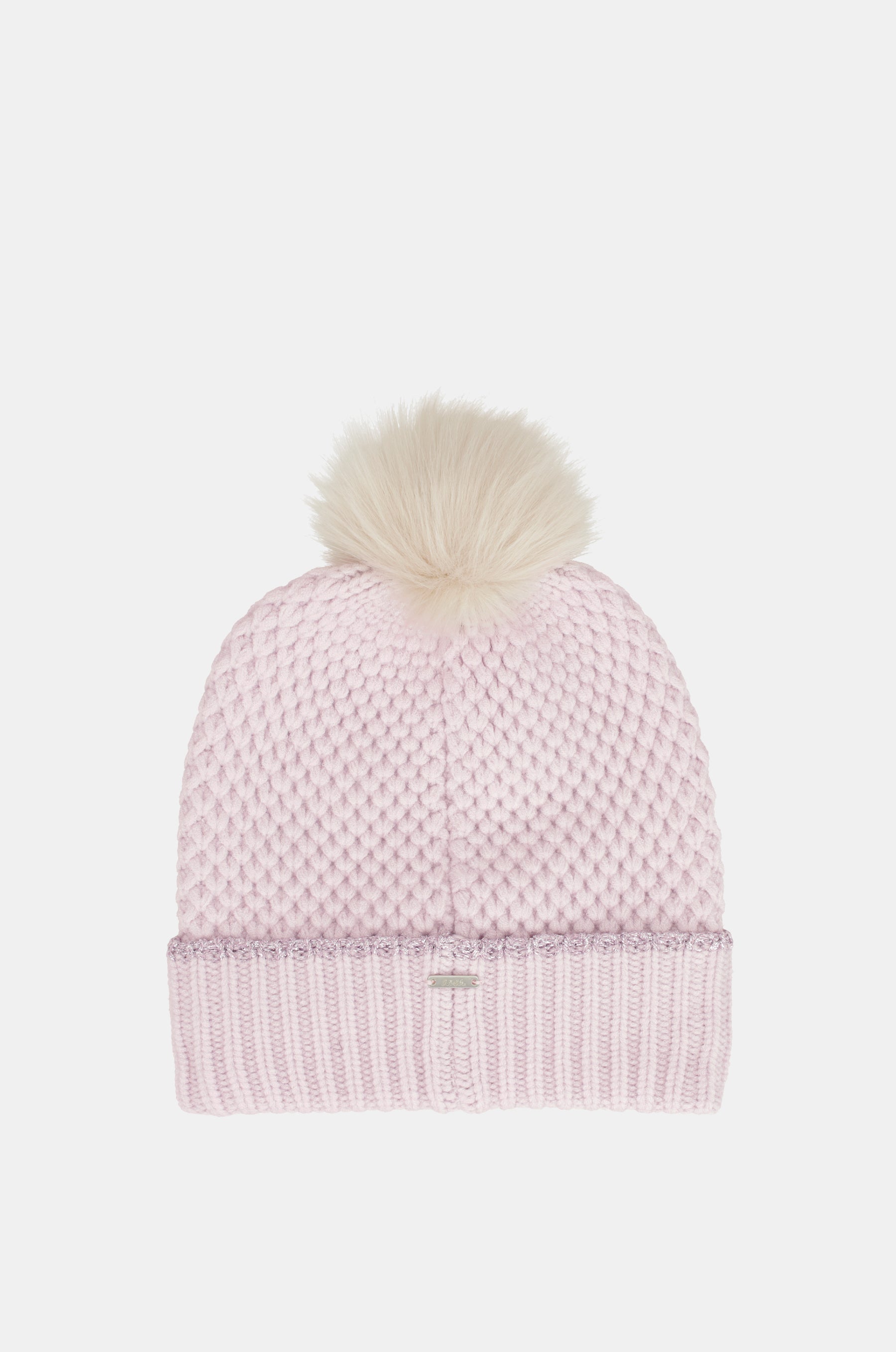 Bonnet en maille avec pompon, rose