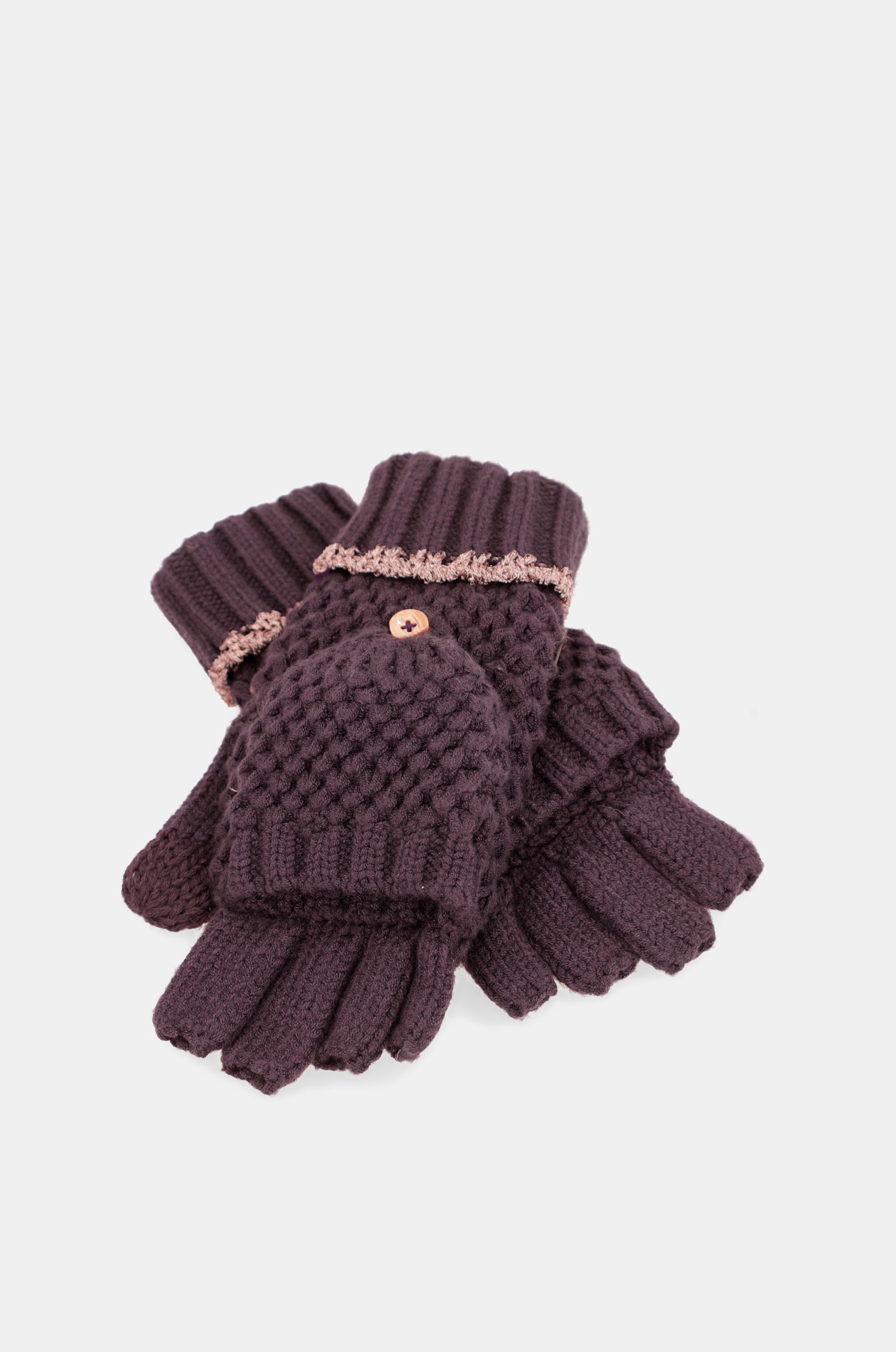 Mitaines en maille, violet