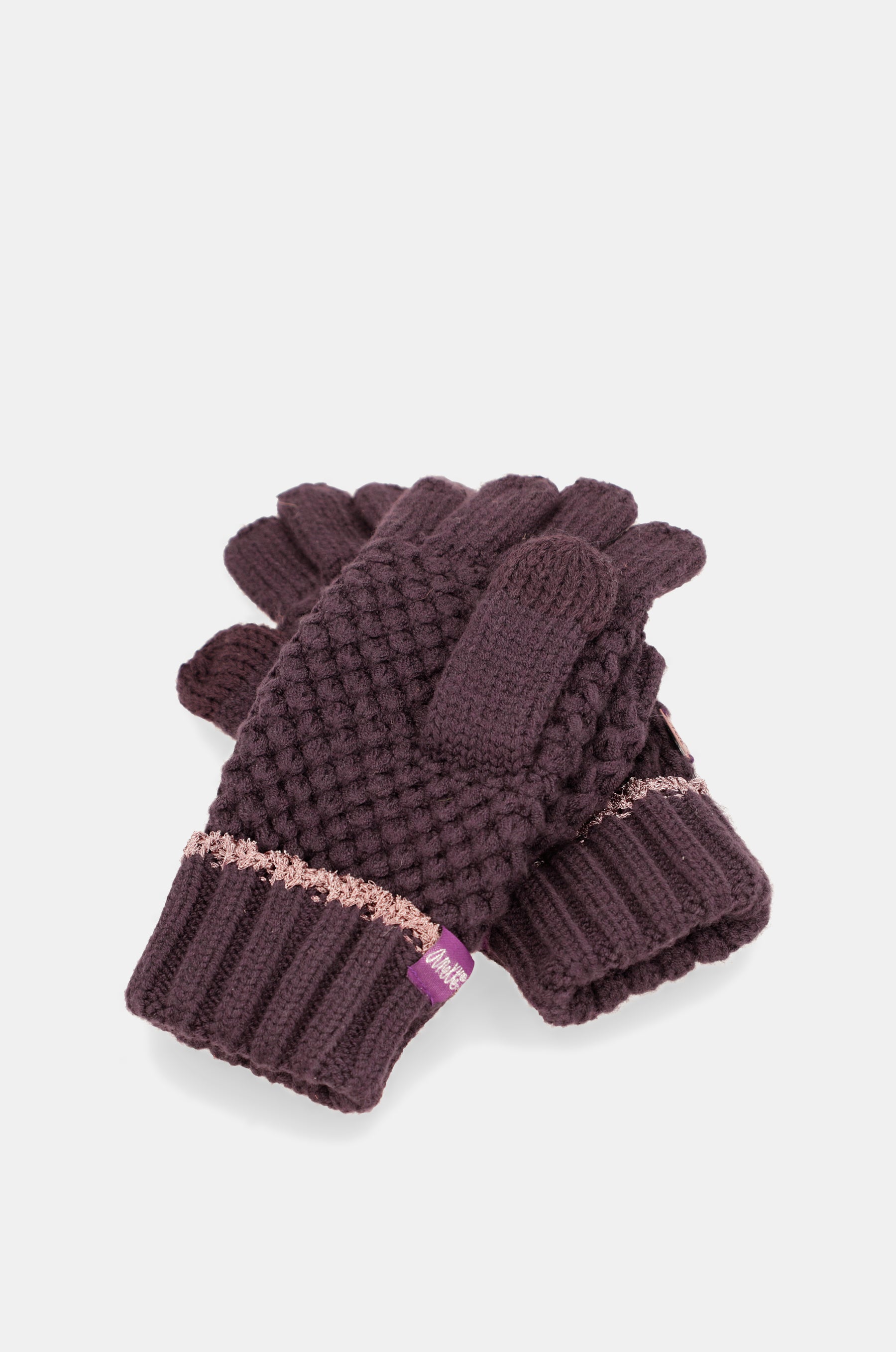 Mitaines en maille, violet