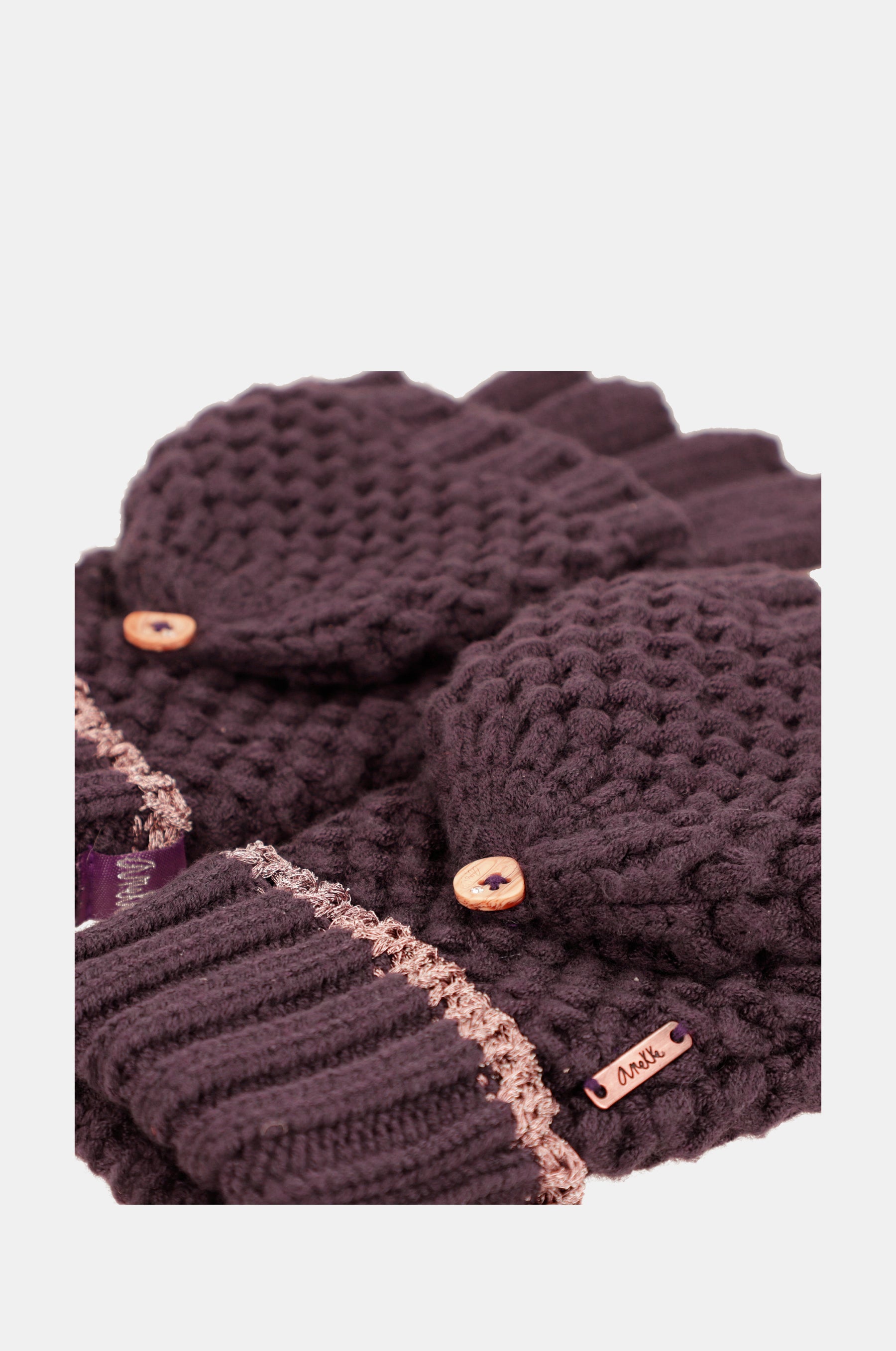 Mitaines en maille, violet