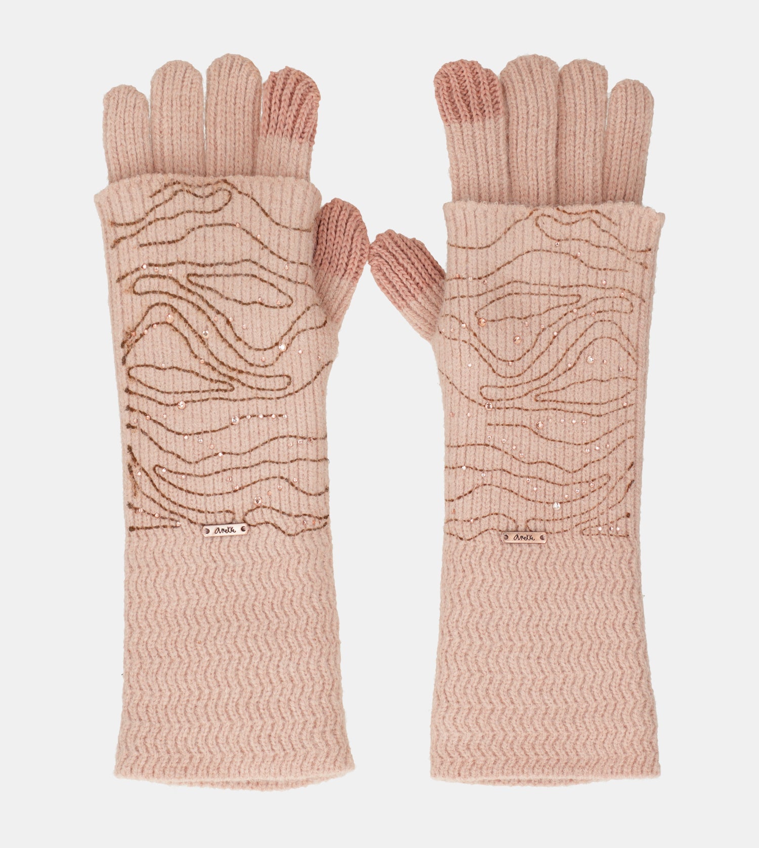 Gants en maille, beige