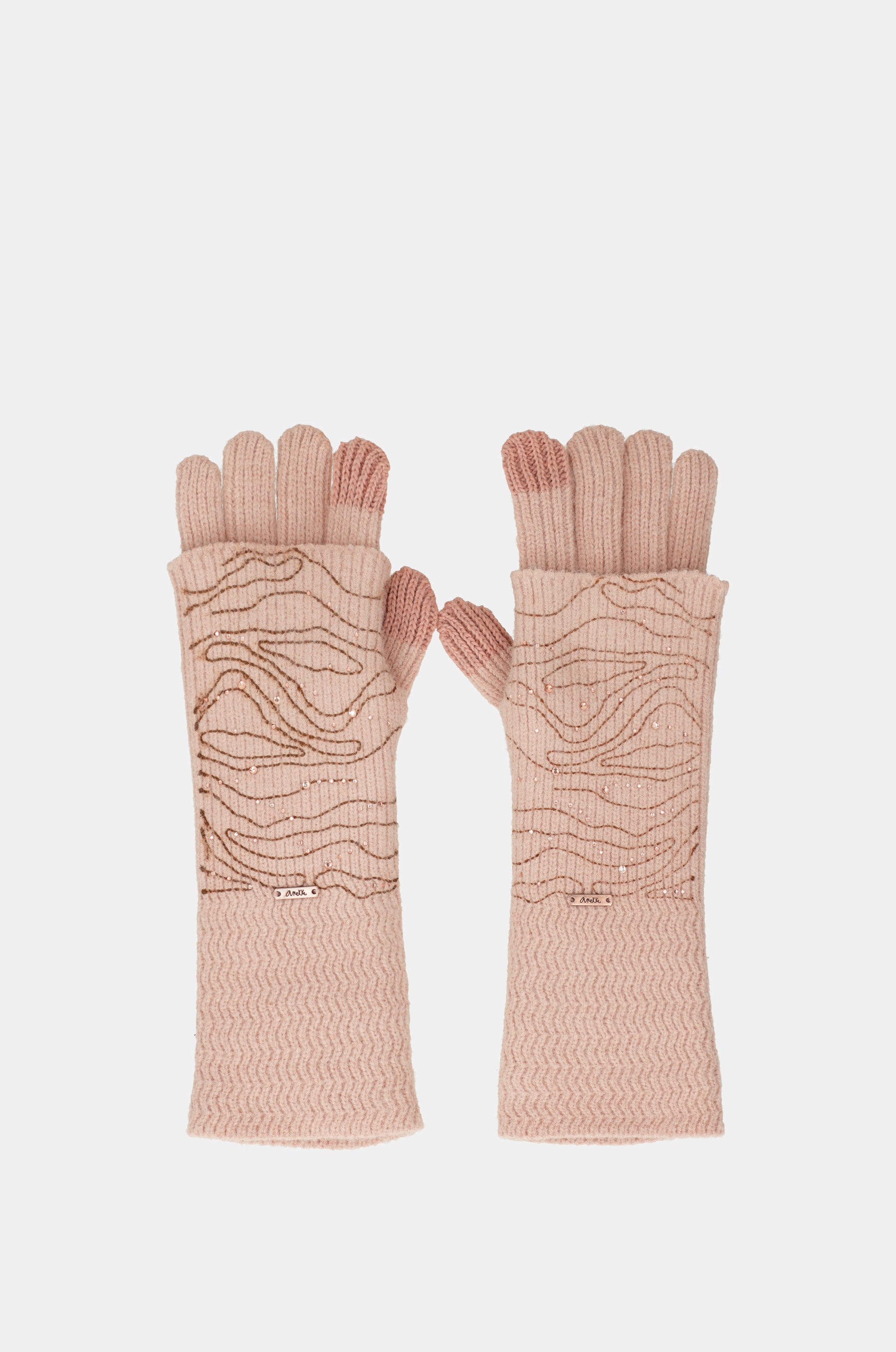 Gants en maille, beige