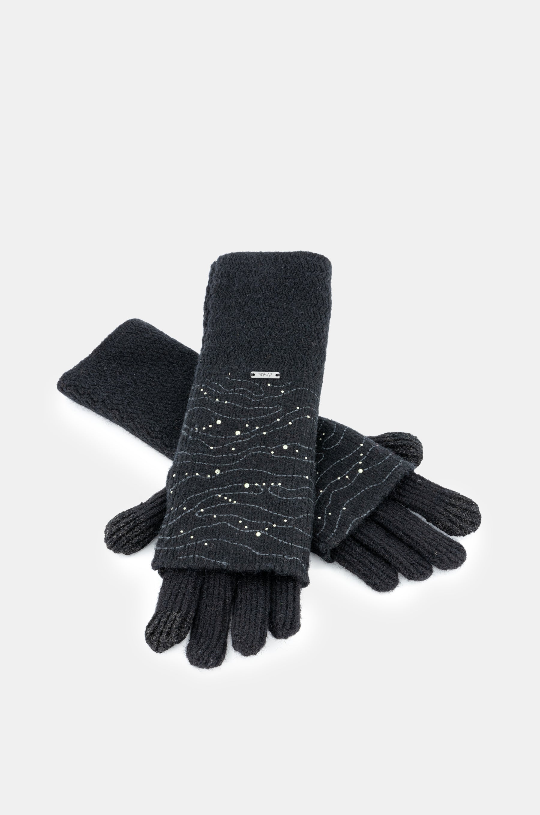 Gants en maille, noir
