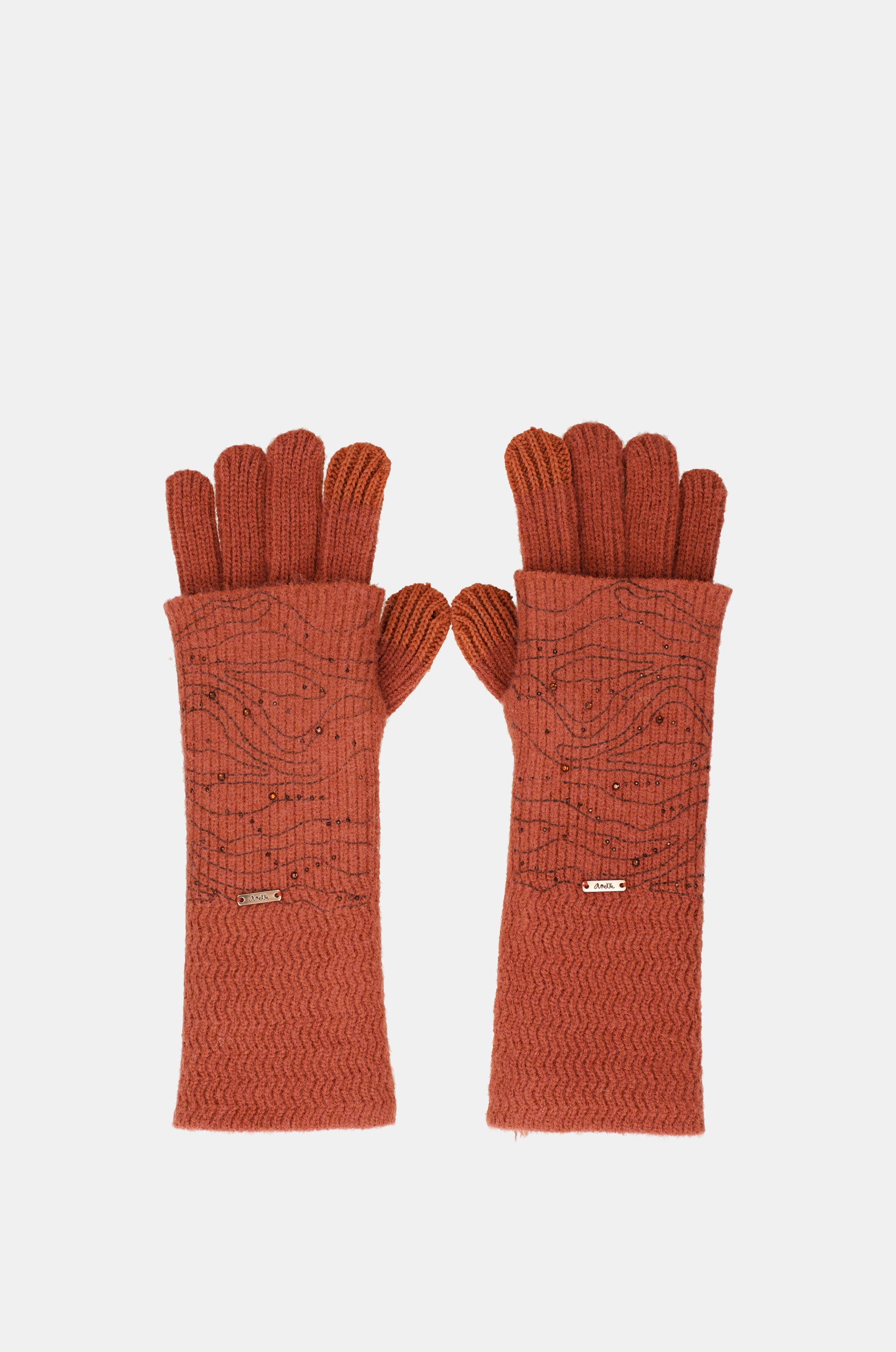 Gants en maille, rouge