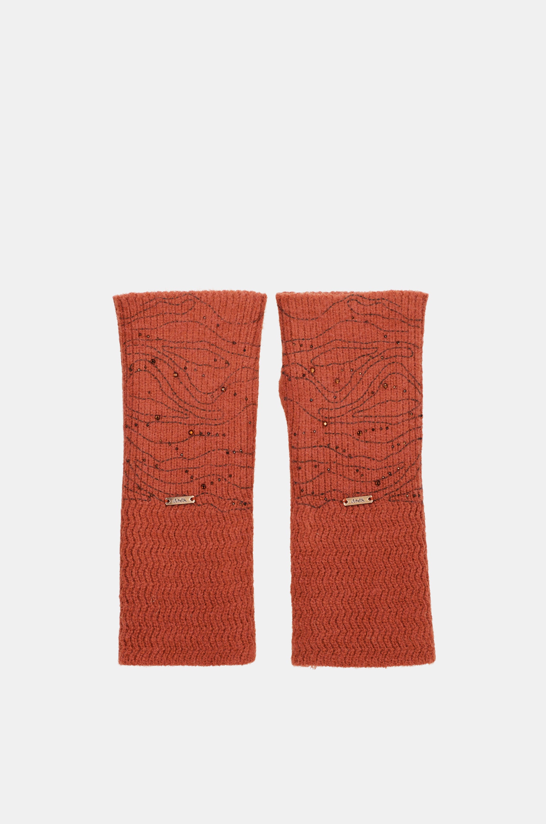 Gants en maille, rouge